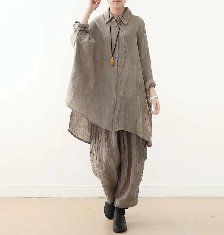 Oversized Linen Shirt for Women with Pocket - Breathable & Stylish Summer Blouse - Perfect for Casual Outings, Beach Cover-ups, and Office Wear