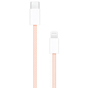 Apple USB C to Lightning Cable 1M (3.3ft) Fast Charging Cord - Compatible with iPhone 14/13/12/11/X/8 & More - Durable Nylon Braided Orange Cable for Home, Office & Travel Charging