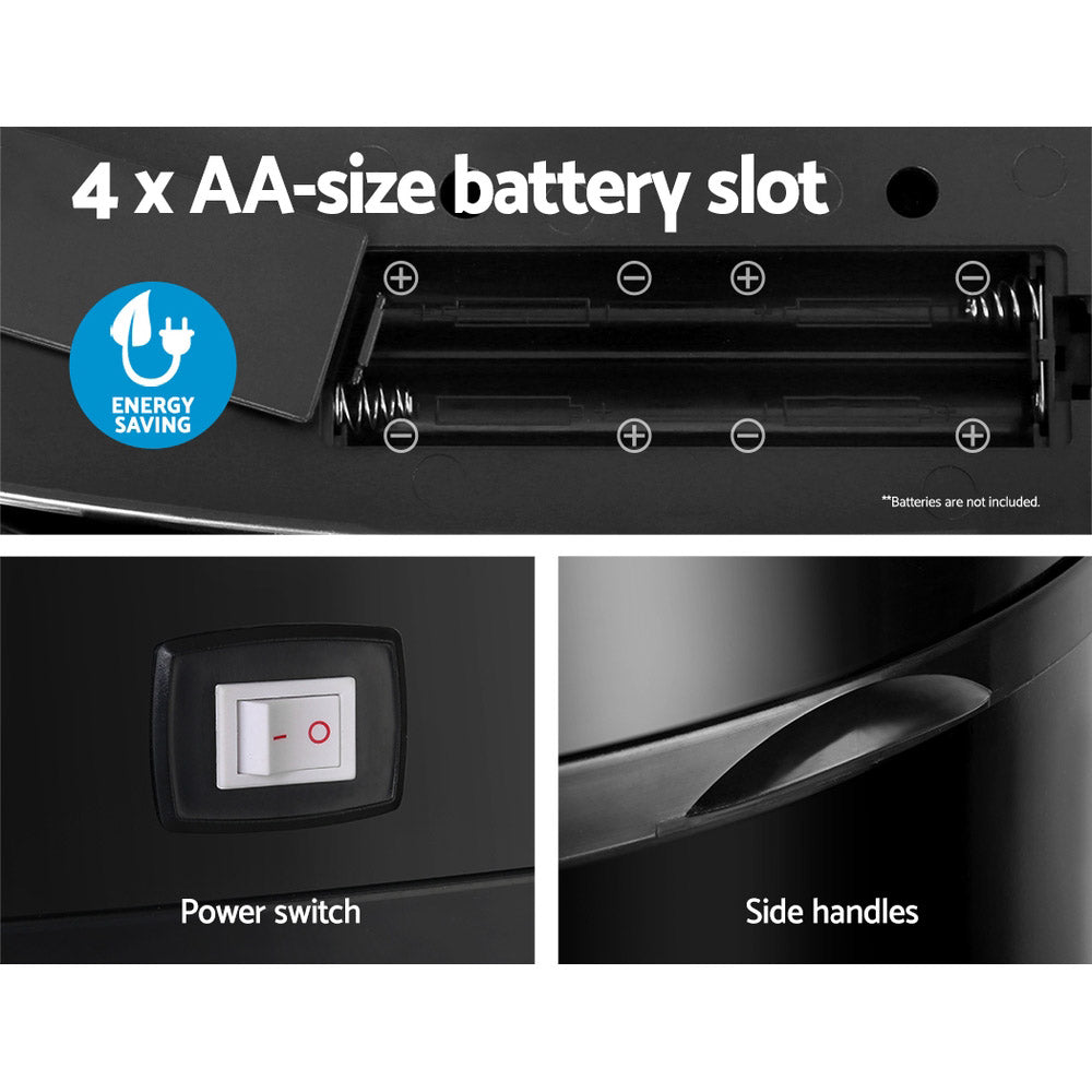 Devanti 68L Automatic Motion Sensor Trash Can - Black | Touchless Kitchen Waste Bin for Home, Office & Bathroom