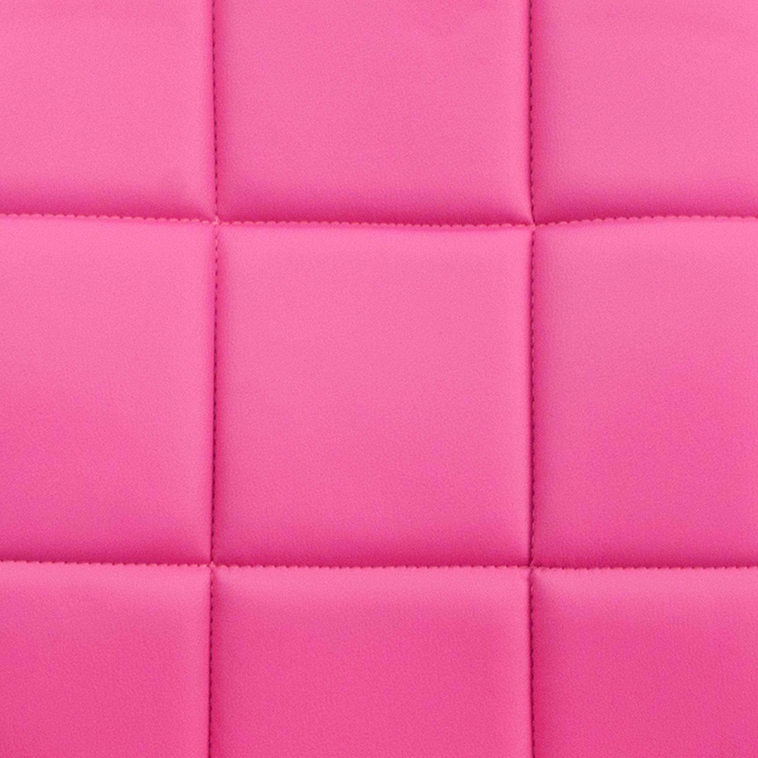 Flash Furniture Clayton Mid-Back Pink Quilted Vinyl Swivel Task Office Chair with Arms - Ergonomic Desk Chair for Home Office, Study & Workspace