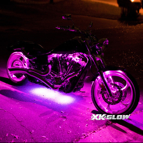 Premium Motorcycle LED Accent Light Kit - 16 Color RGB Underglow Lights with Wireless Remote Control | Perfect for Night Riding & Bike Customization