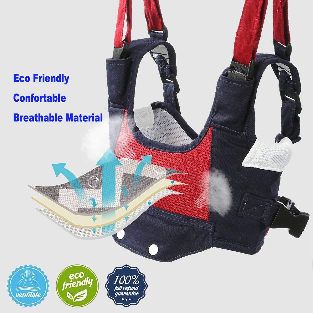 **4-in-1 Adjustable Baby Walker & Toddler Walking Harness – Safety Stand Up & Walking Assistant for Infants 7-24 Months (Blue) | Perfect for Learning to Walk, Indoor & Outdoor Use**