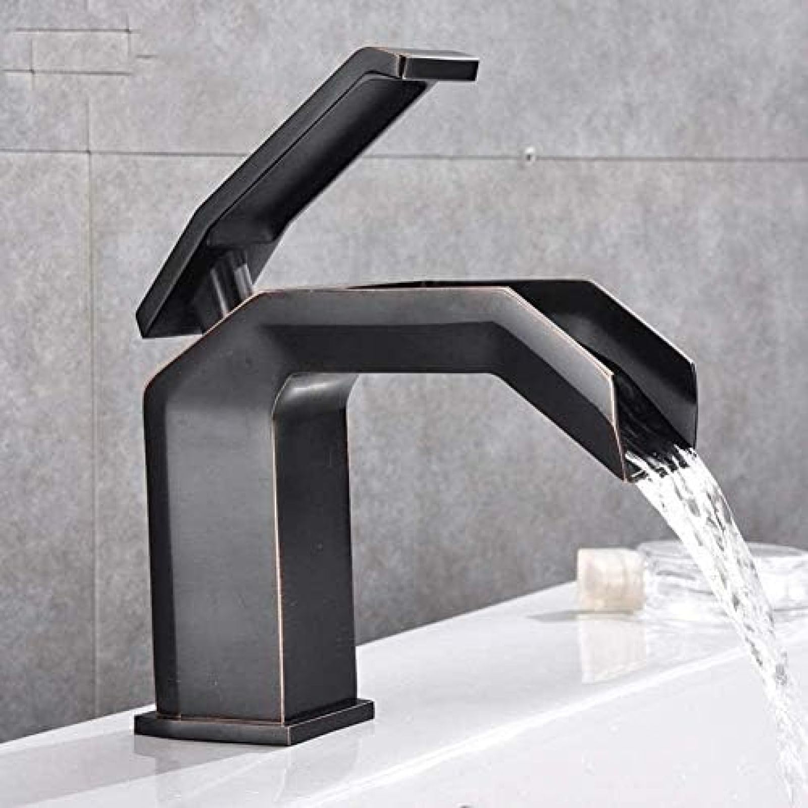 CRJUS Brass Deck Mounted Mixer Tap - Hot & Cold Water Bathroom Basin Faucet for Sink | Durable Brass Construction | Perfect for Modern Bathrooms & Powder Rooms