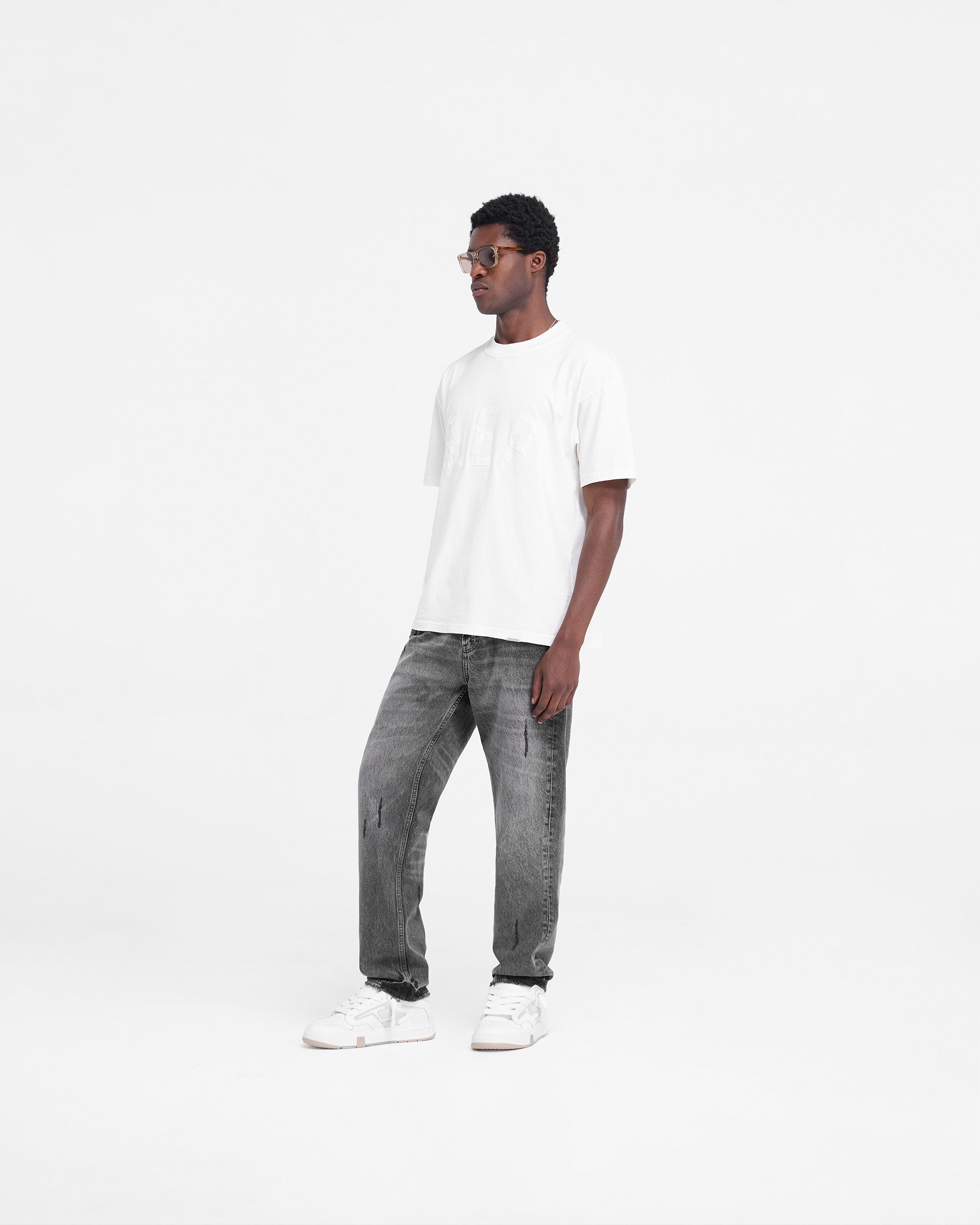 Rep Applique T-Shirt - Flat White | Trendy Graphic Tee for Casual Wear & Street Style Outfits