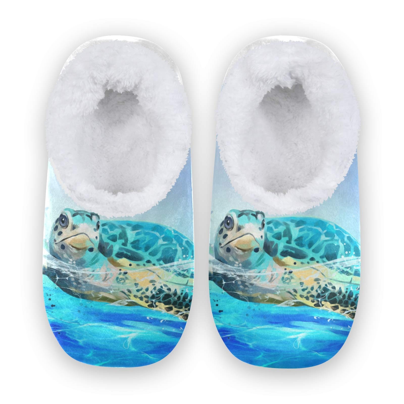 Women's Turtle Slippers - Soft Indoor House Shoes for Home & Bedroom Comfort