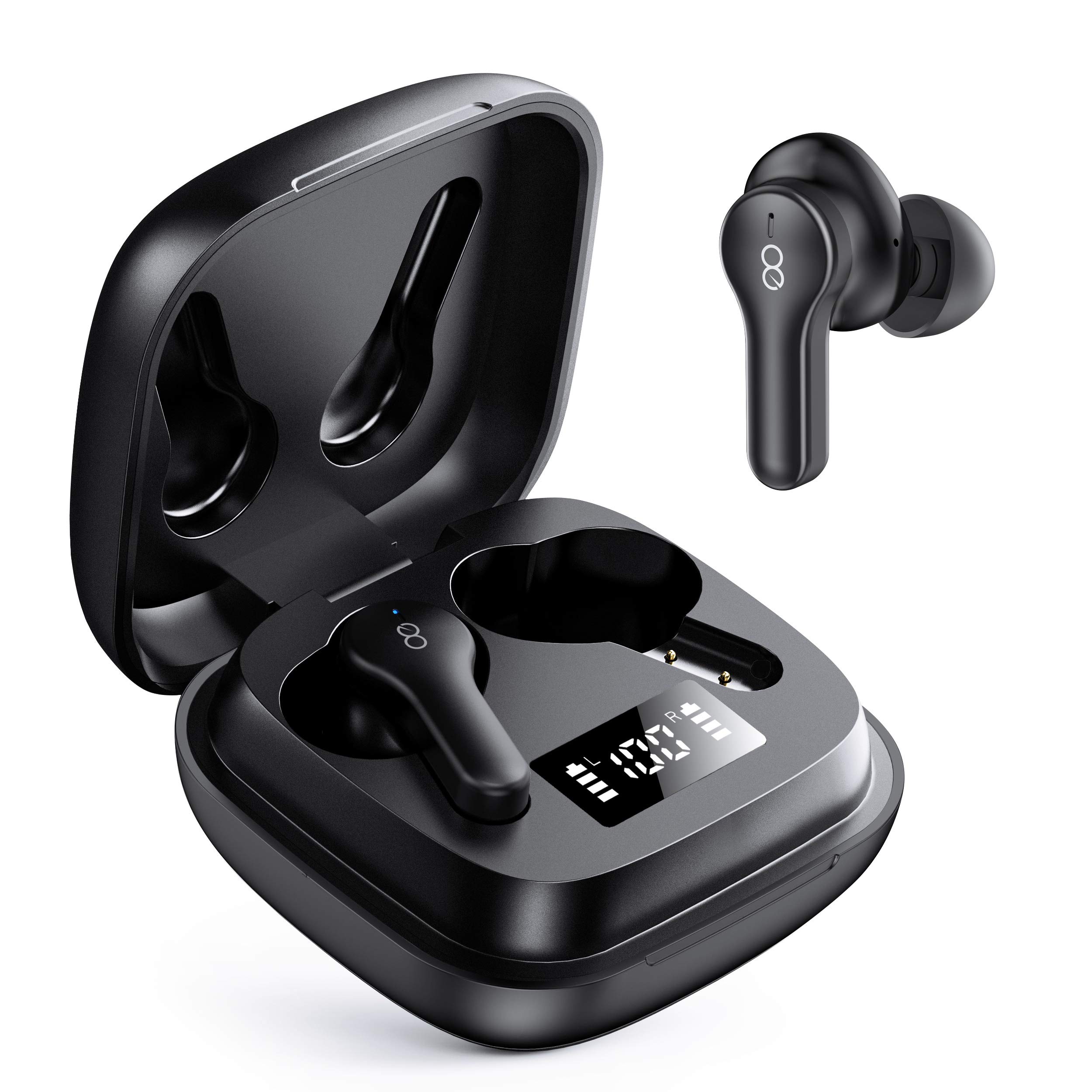 Losei Bluetooth Headphones Wireless Earbuds with 4-Mic Noise Canceling, 30H Playtime IPX7 Waterproof, TWS in-Ear Headset with Power Display & Wireless Charging Case - Perfect for Sports, Running, Gym Workouts & Music Listening