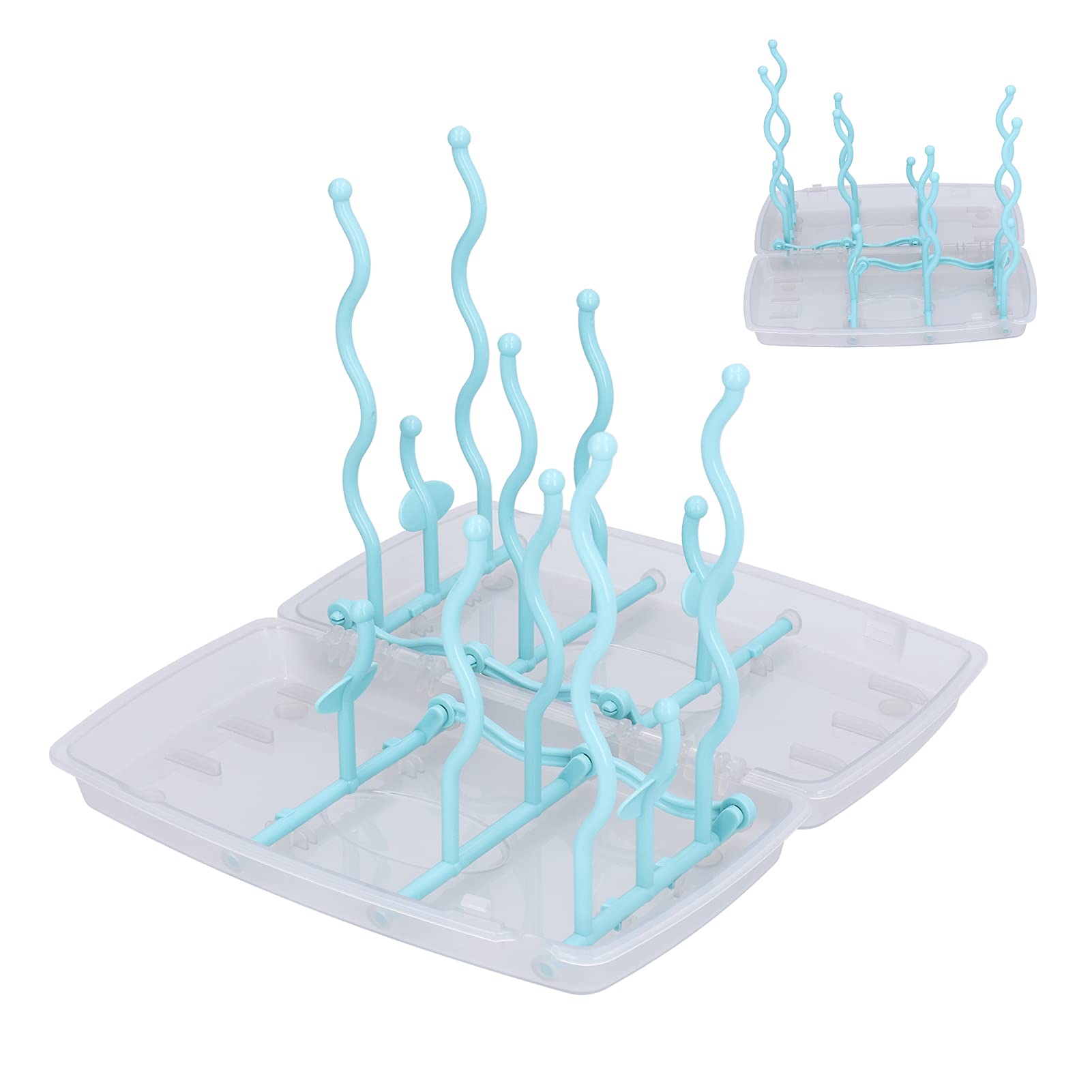 Portable Baby Bottle Drying Rack - Collapsible Travel Bottle Holder for Breast Pump Parts & Accessories | Compact Vertical Design for On-the-Go Parents | Perfect for Travel, Camping & Nursery Organization