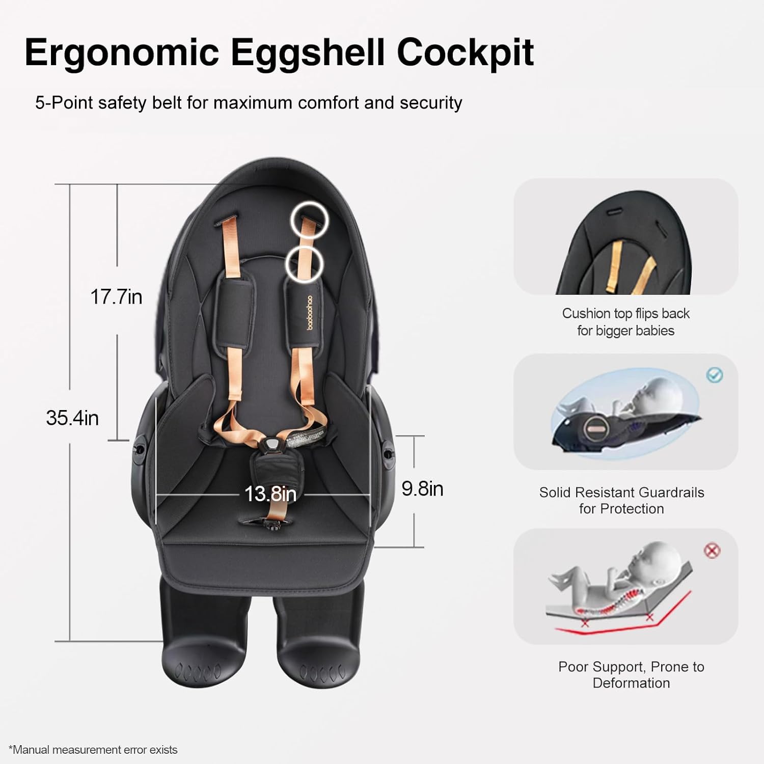 Lightweight Baby Stroller with 360° Rotating Wheels & Adjustable Canopy - Foldable Travel Stroller for Newborns & Toddlers | All-Terrain Wheels, Storage Basket & Peekaboo Window | Perfect for Park Walks, Shopping & Family Outings (Black)