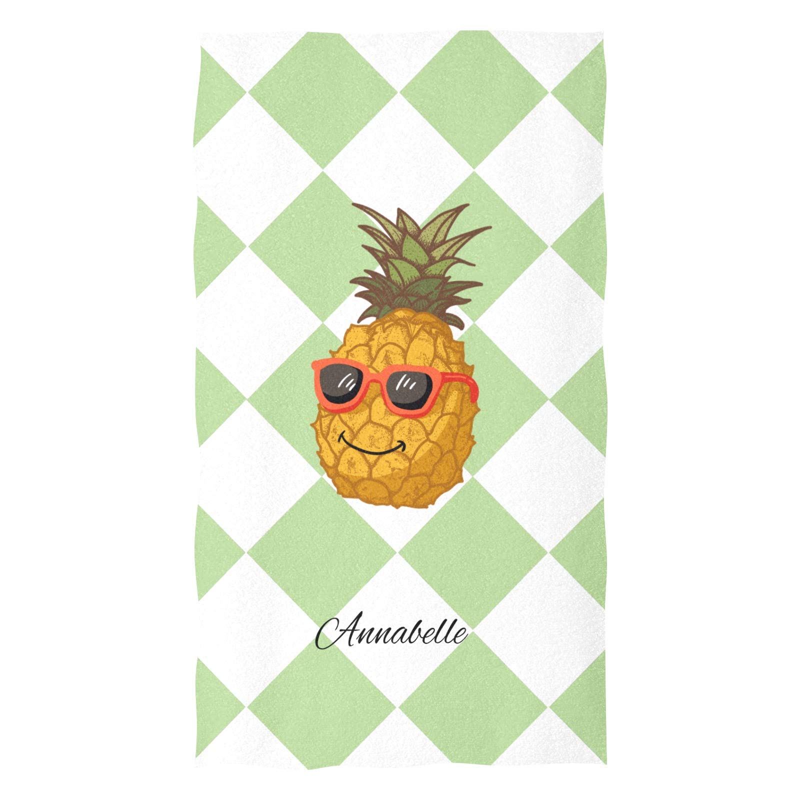 Premium Tropical Pineapple Geometric Hand Towels - Personalized Soft Absorbent Microfiber Bath Towels (16x28 Inch) | Quick Dry Multipurpose Towels for Bathroom, Hotel, Gym, Spa & Kitchen | Perfect for Beach Trips, Guest Bathrooms & Decorative Accents