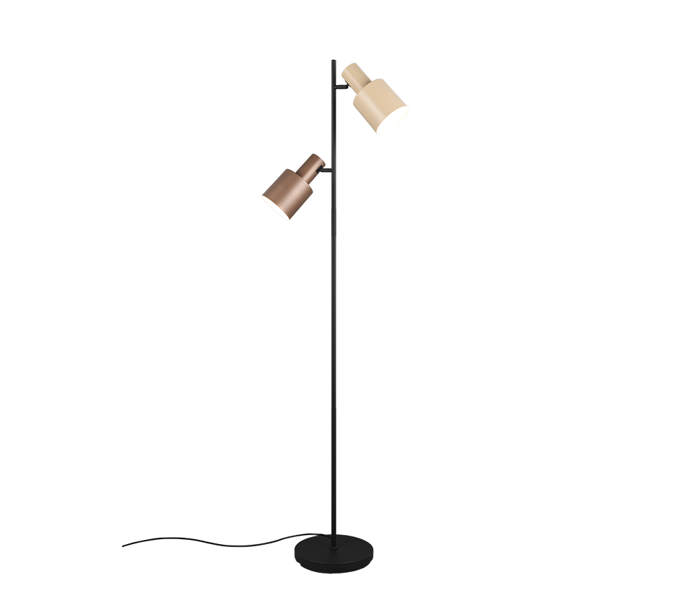 Agudo Adjustable LED Floor Lamp for Reading & Tasks - Black/Coffee - Perfect for Living Room, Office & Study Areas