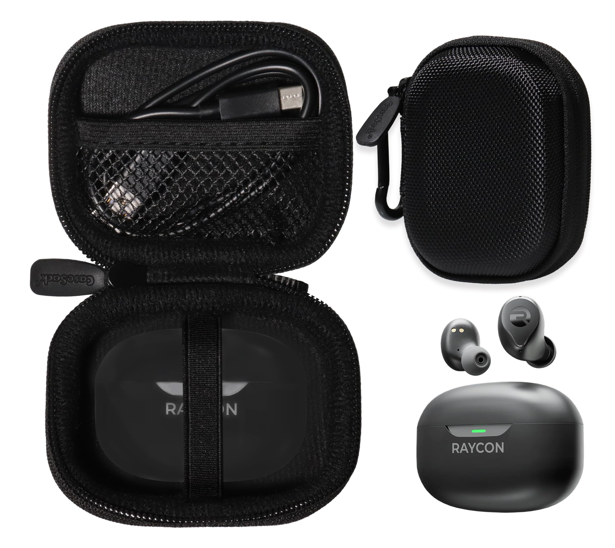 Raycon Everyday Earbuds Case (2024 Edition) - Protective Cover for Raycon Fitness Earbuds, In-Ear Headphones Accessories - Perfect for Gym, Running & Travel (Black)