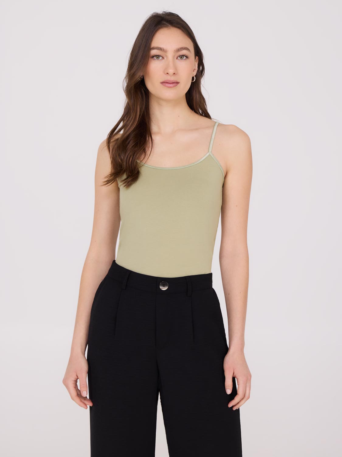 Adjustable Spaghetti Strap Tank Top for Women - Soft Stretchy Camisole Tops - Summer Casual Sleeveless Shirt for Beach, Travel & Everyday Wear