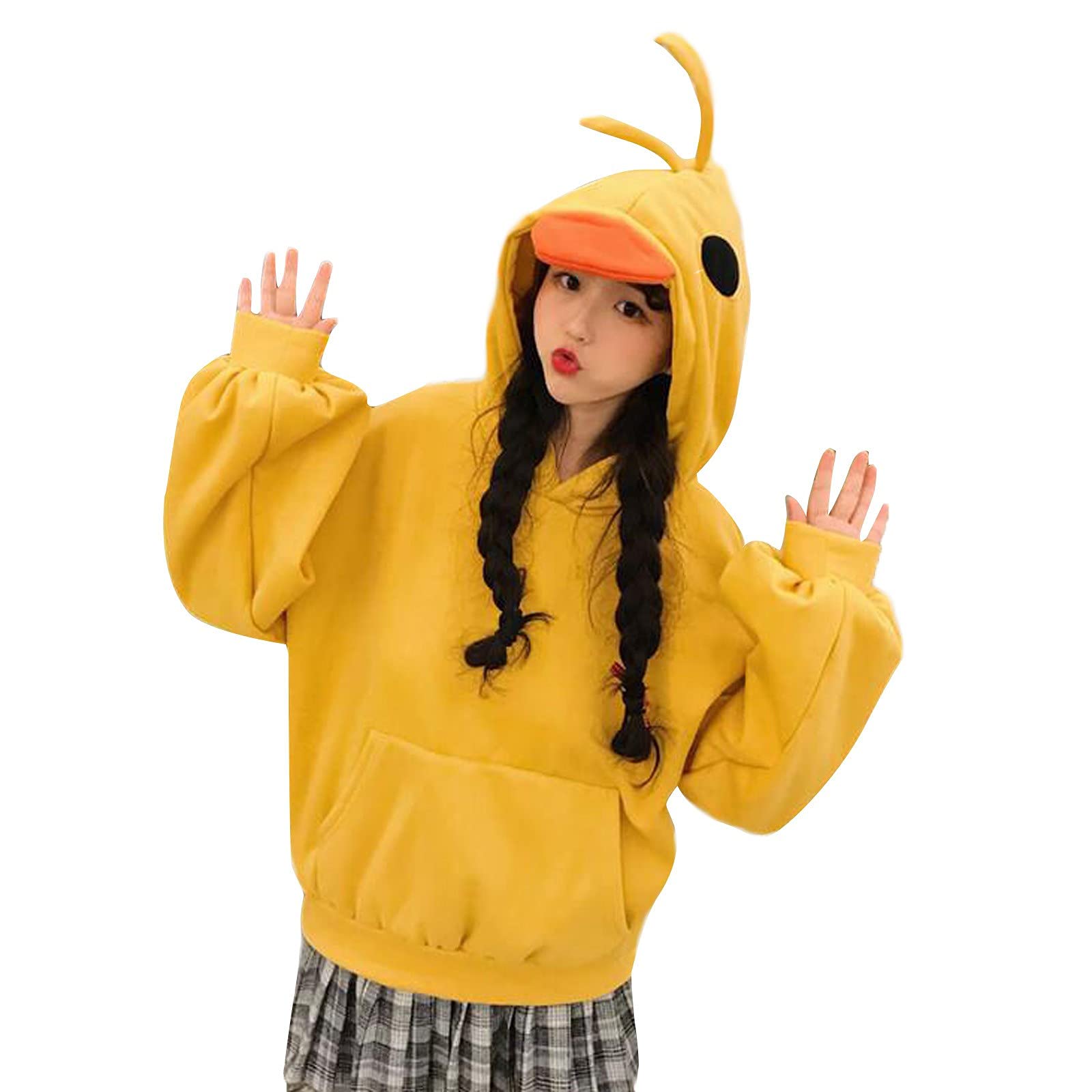 Women's Fashion Duck Print Hoodie - Cozy Fall Winter Long Sleeve Sweatshirt for Women | Trendy Casual Wear, Street Style & Loungewear