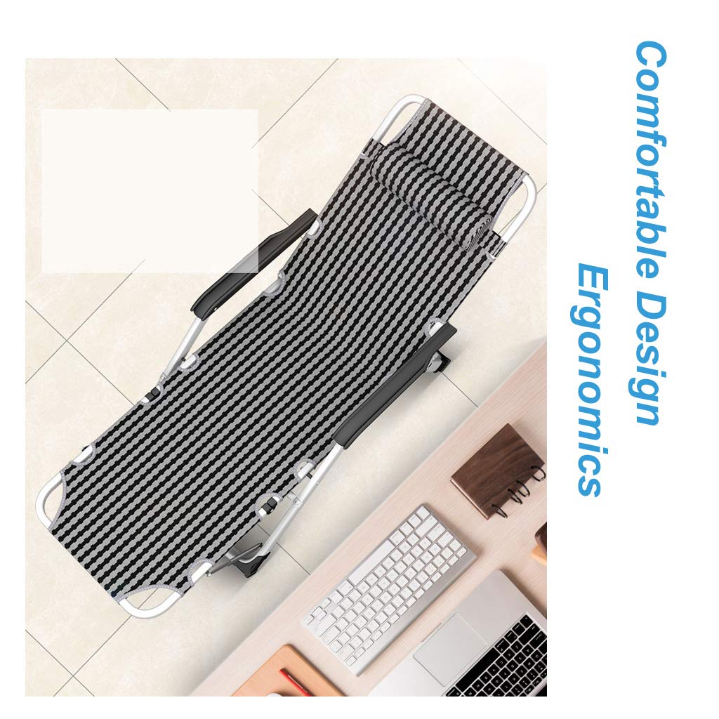 Extra Wide Sun Lounger Recliner with Cushion - Foldable Patio Chair for Poolside, Garden & Backyard - Comfortable Outdoor Sunbed for Adults & Kids - Gray Relaxing Lounge Chair for Beach, Deck & Balcony