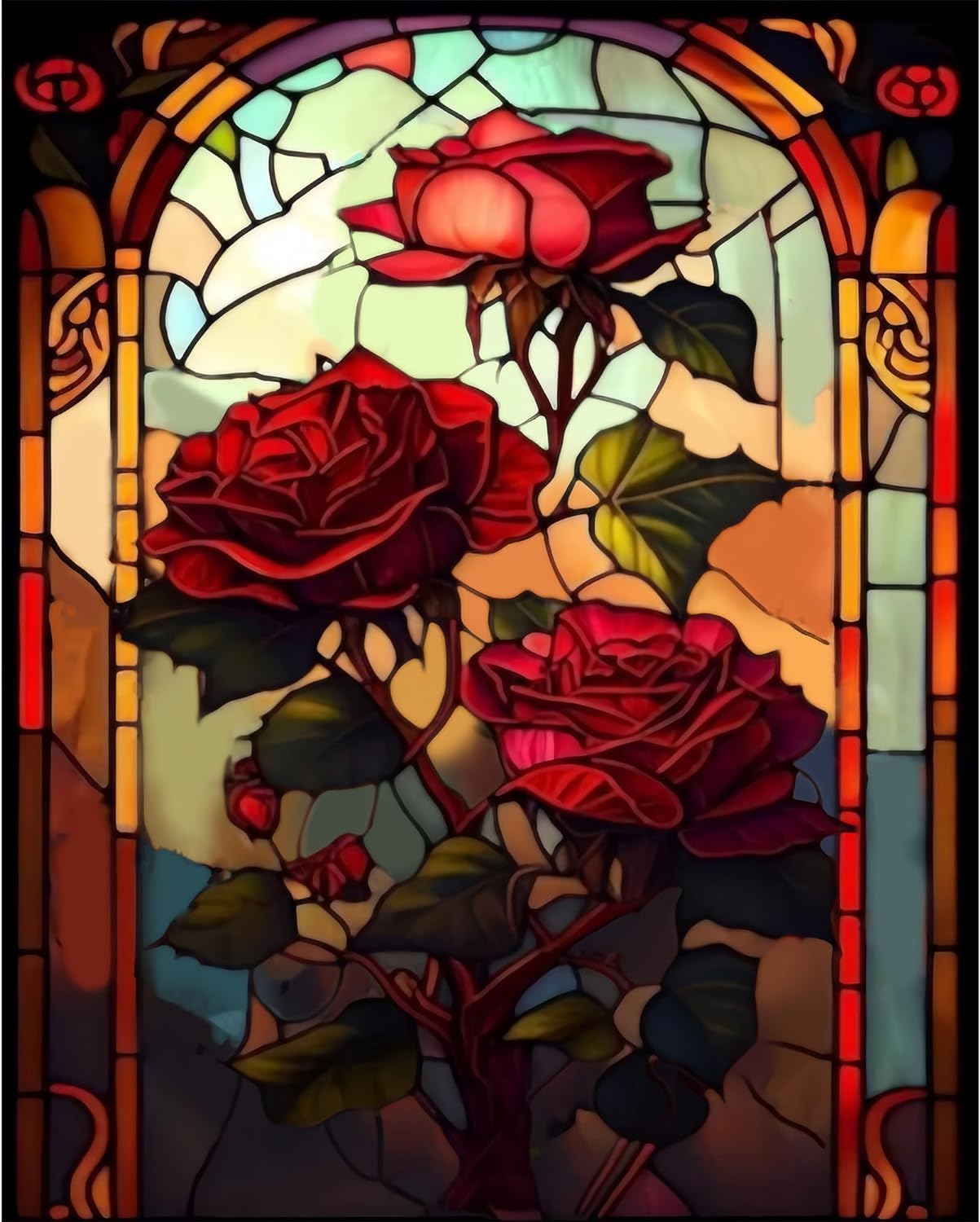 5D Diamond Painting Kit for Adults - Roses Full Drill DIY Diamond Art, 12x16 Inch Wall Decor, Relaxing Craft Gift for Women, Home Decoration & Stress Relief Hobby