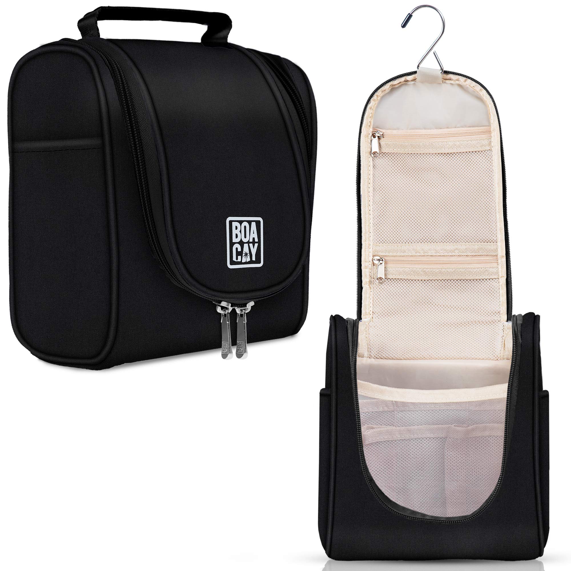 BOACAY Compact Hanging Travel Toiletry Bag for Women & Men - Waterproof Makeup Organizer, Bathroom & Shower Essentials Pouch - Perfect for Cosmetics, Accessories, Travel Gear - Ideal for Camping, Gym, Business Trips & Vacation Organization