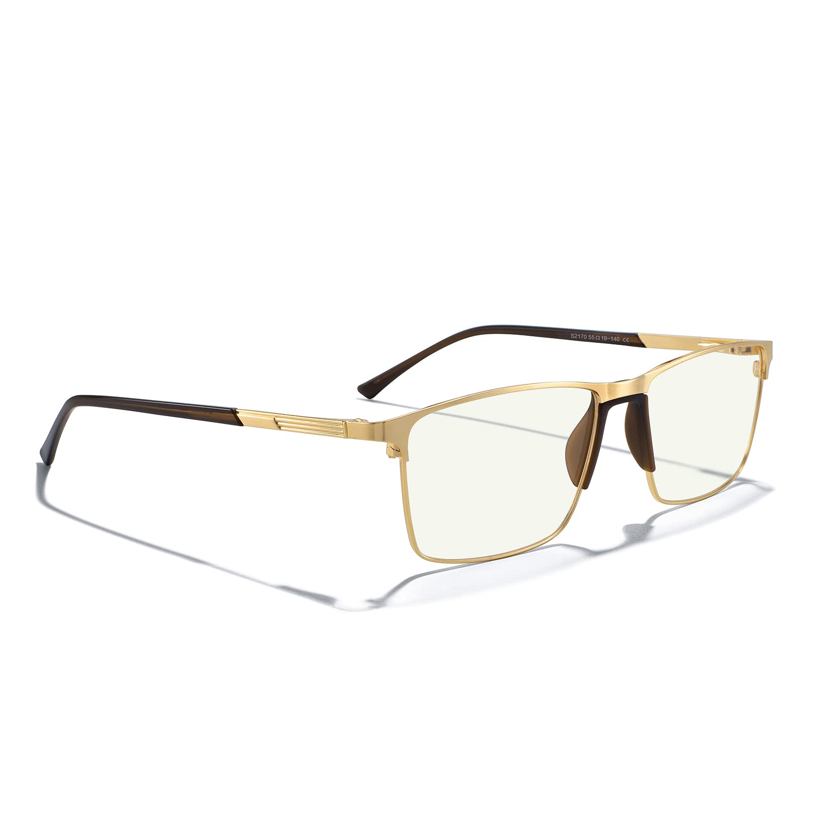 Blue Light Blocking Glasses for Men - Anti Eye Strain Reading Glasses with Metal Frame & Spring Hinge | Computer, Gaming & Office Use