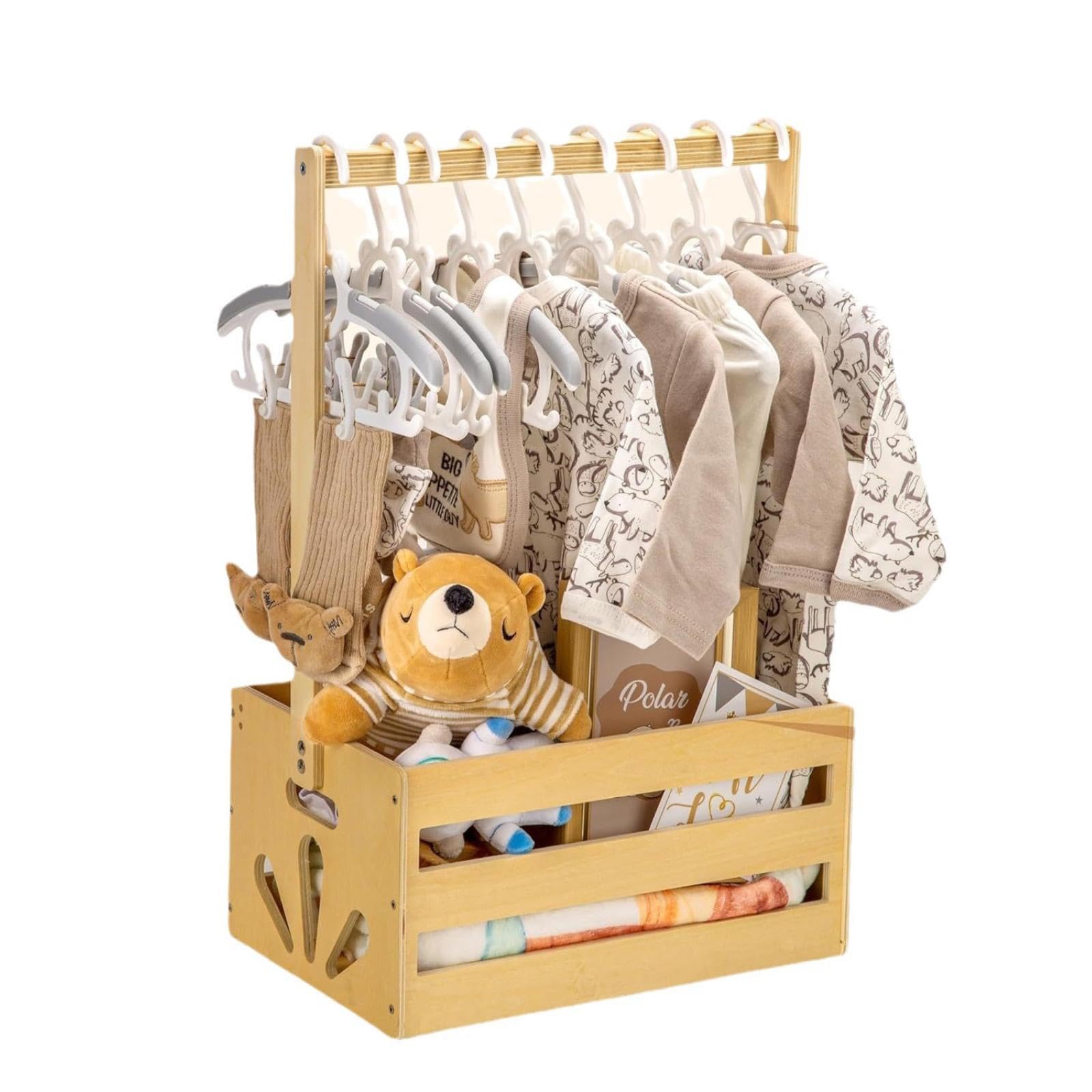 Milageto Baby Shower Gift Basket - Portable Storage Crate & Hamper for Newborn Boys & Girls - Perfect for Nursery Organization, Baby Shower Gifts & Home Decor