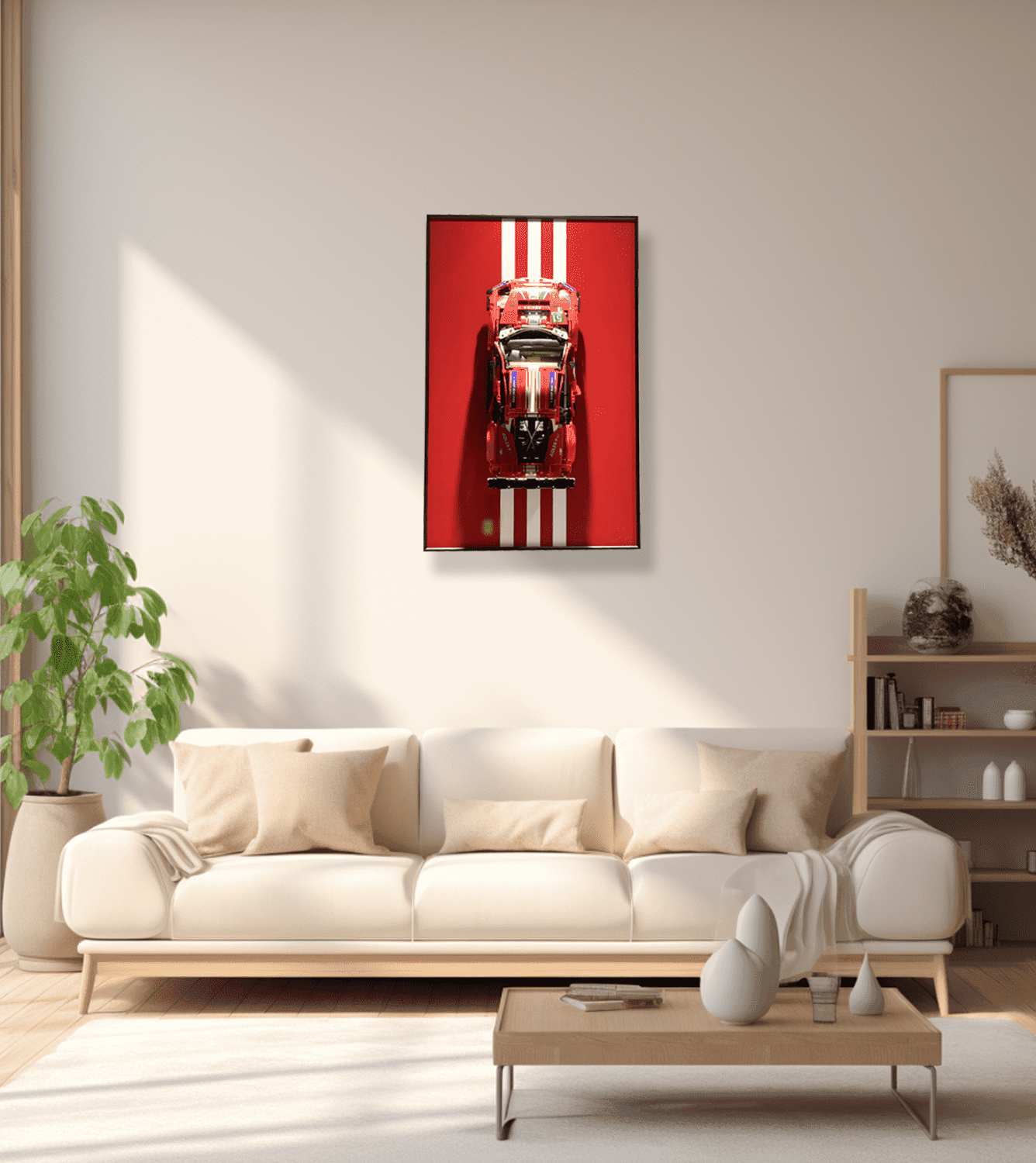 LEGO Ferrari 488 GTE Wall Display Frame - Premium Showcase for 42125 Model Car | Perfect for Home Decor, Office Display & LEGO Collector Showcase