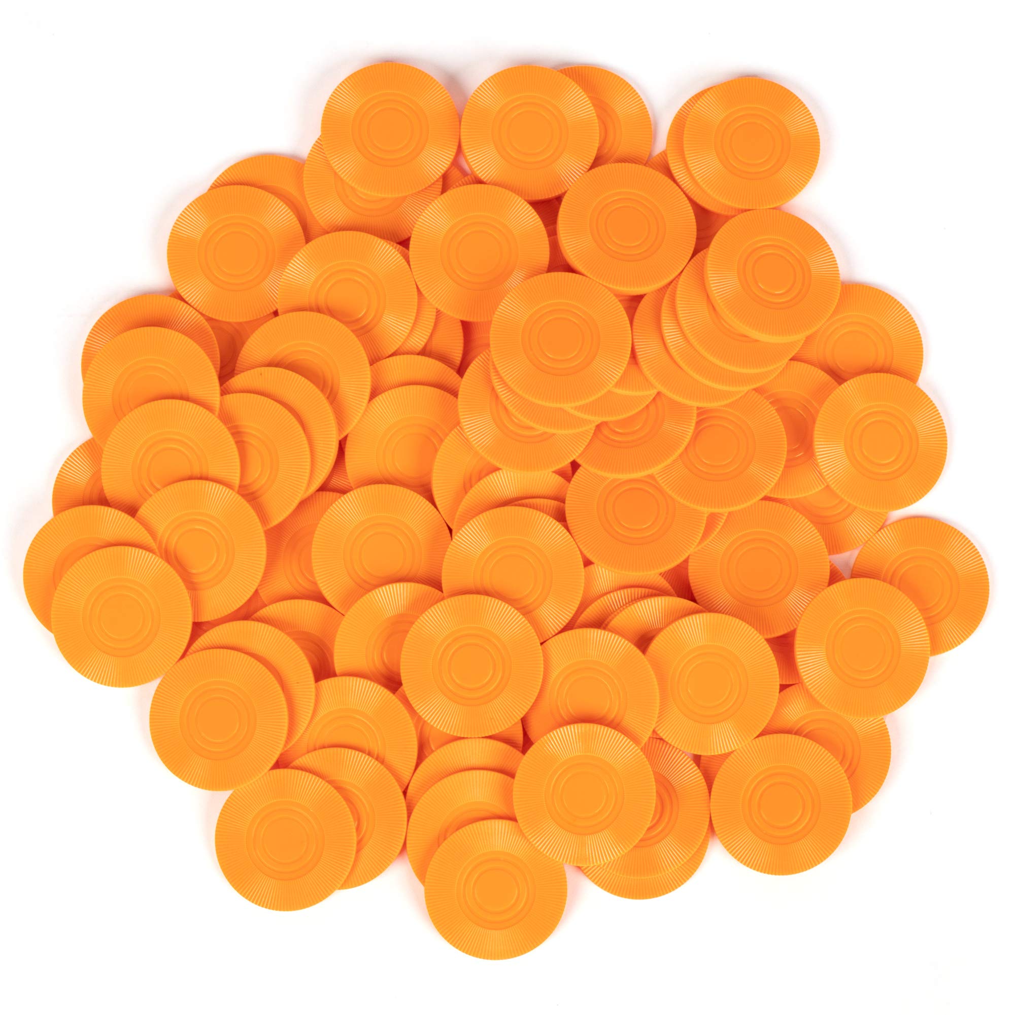 Brybelly 100-Piece Interlocking Poker Chip Set - 2 Gram Lightweight Plastic Casino Chips for Texas Hold'em, Blackjack, Card Games & Math Learning | Perfect for Casino Nights, Home Poker Tournaments & Classroom Counting Activities (Orange)