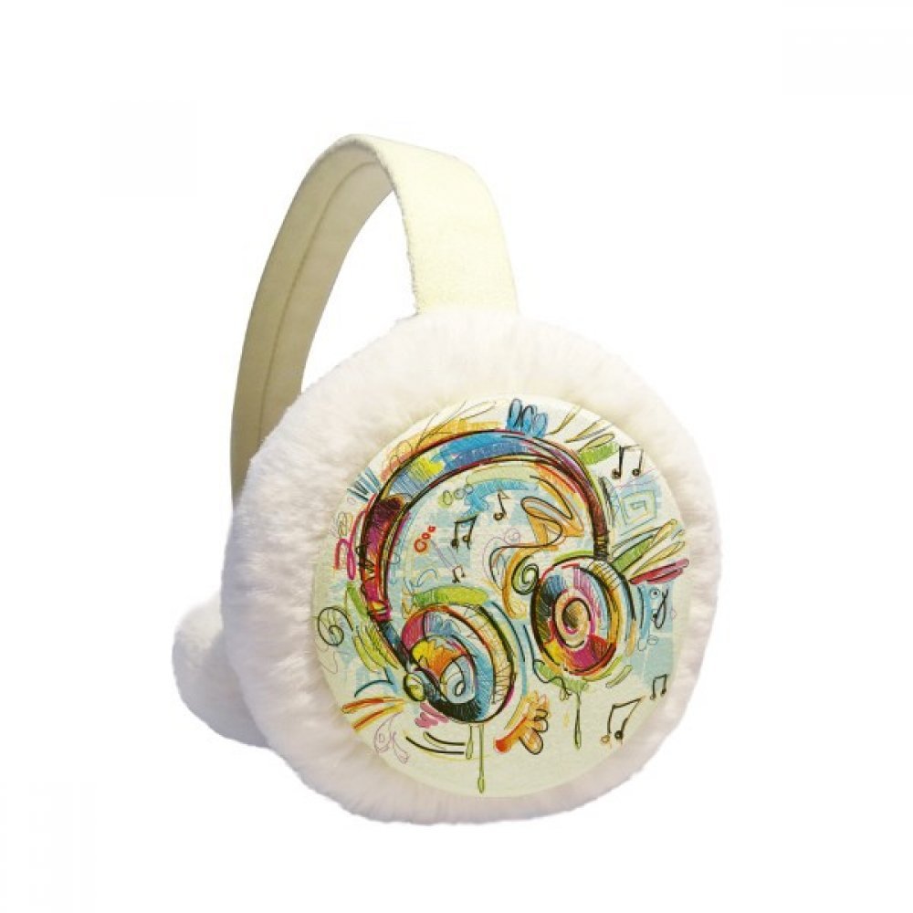 DIYthinker Colorful Music Pattern Knit Fleece Earmuffs - Winter Headset Ear Warmers for Women & Men - Cozy Outdoor Accessories for Skiing, Running, and Cold Weather Activities