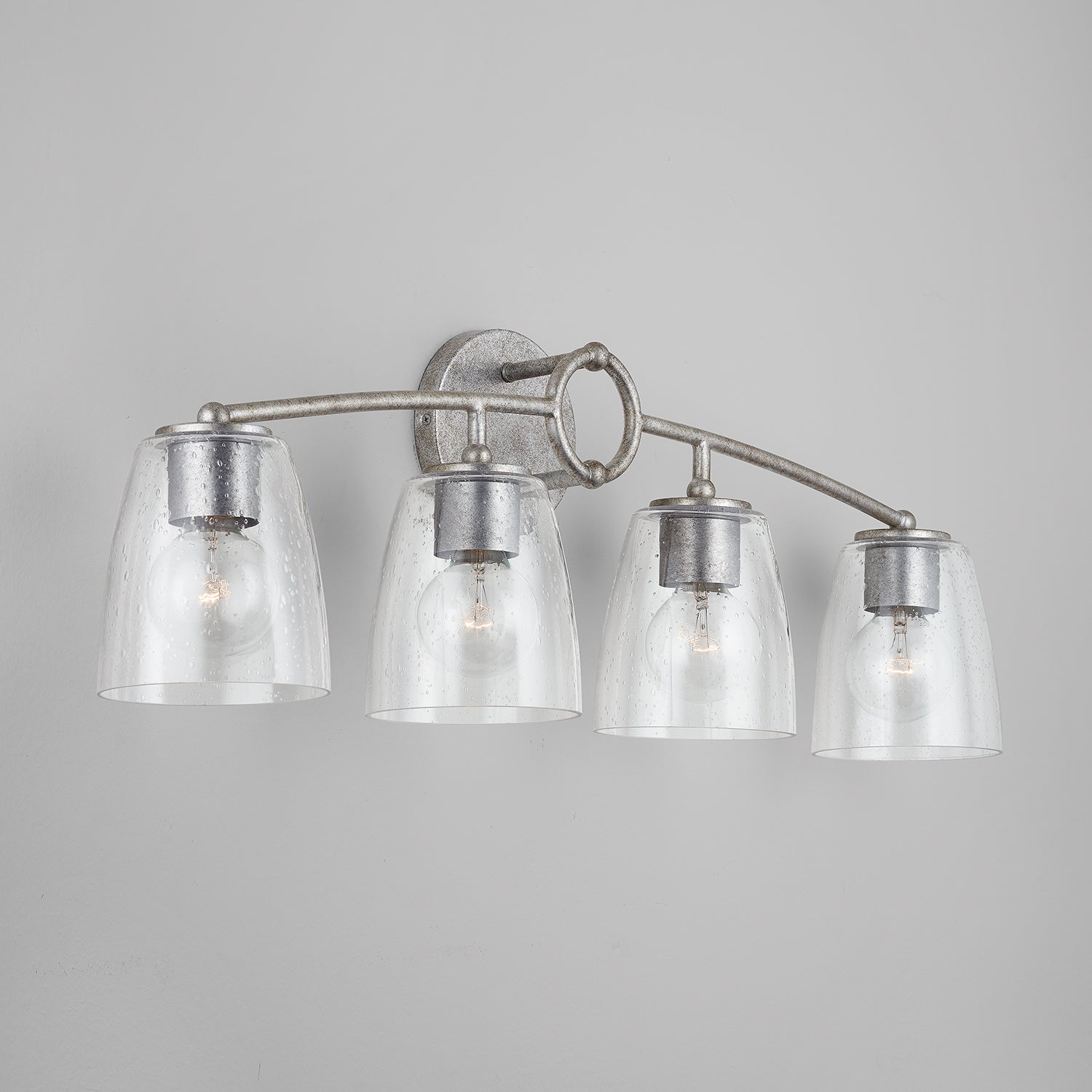 Capital Lighting 4-Light Bathroom Vanity Light Fixture - Modern Brushed Nickel Finish for Bathroom, Powder Room, and Dressing Area