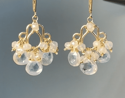 Mystic Crystal Quartz Chandelier Earrings - 14K Gold Filled Dangle Earrings for Women - Elegant Boho Jewelry for Parties, Weddings & Special Occasions