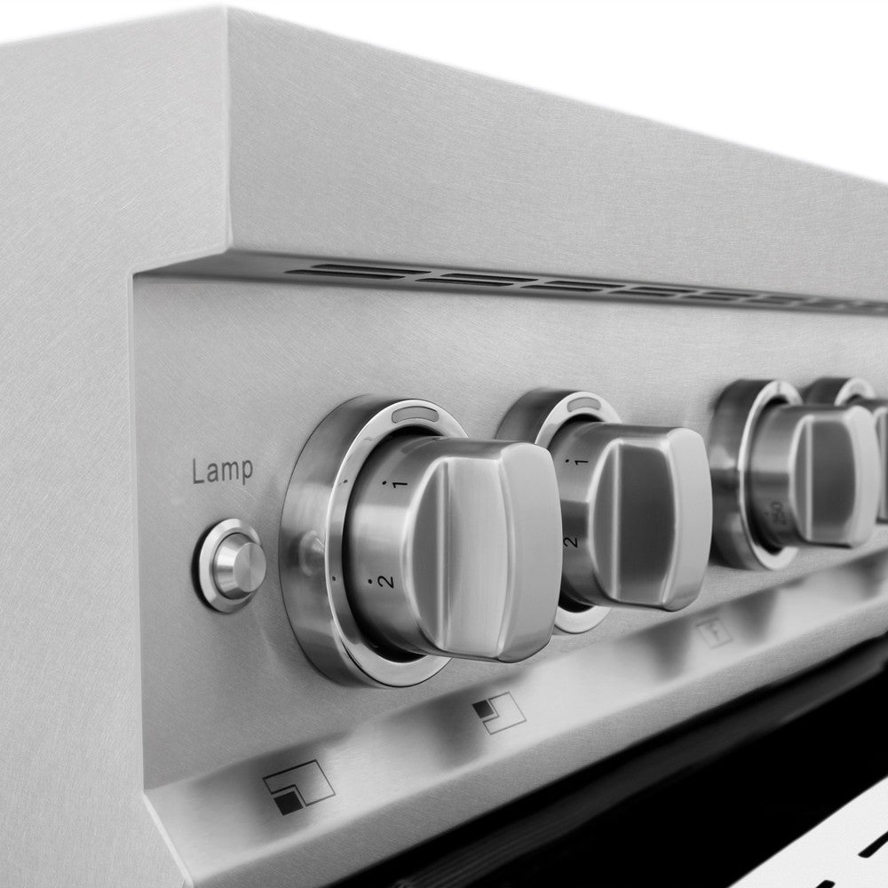 ZLINE 30-Inch 4.0 cu. ft. Legacy Induction Range with 4-Element Cooktop & Electric Oven - Satin Stainless Steel with White Matte Door (RAINDS WM 30) | Perfect for Modern Kitchens, Home Chefs & Energy-Efficient Cooking