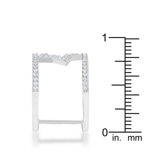 Nailey 0.75ct Cubic Zirconia Rhodium Plated Star Contemporary Ring for Women - Elegant Fashion Jewelry Gift for Anniversary, Birthday & Special Occasions
