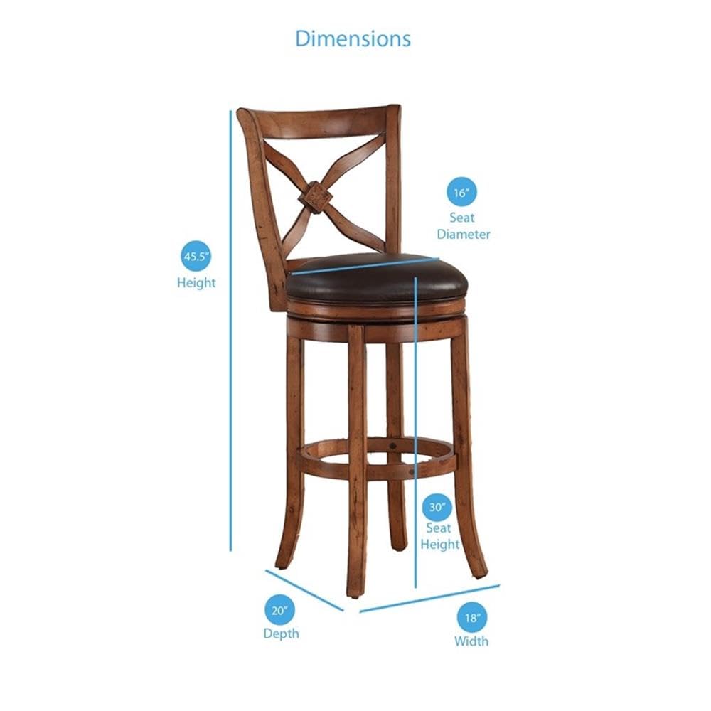 American Woodcrafters Provence Bar Stool - Solid Wood Counter Height Stool with Backrest | Rustic Farmhouse Kitchen Island & Breakfast Nook Seating