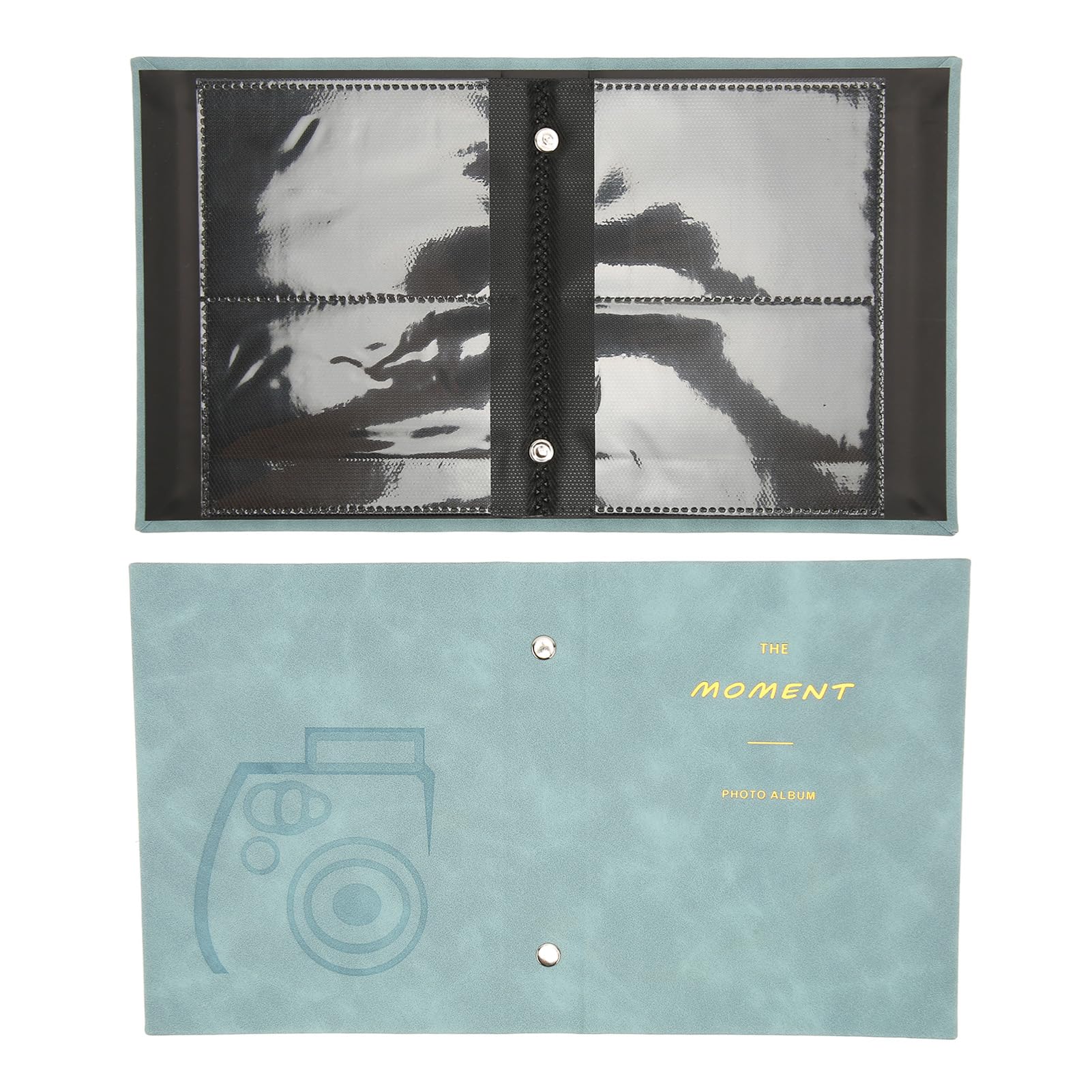 64-Pocket Suede Photo Album for Fujifilm Instax Mini 11/12/40/EVO/7+/7s/LiPlay/90/9 - 3 Inch Instant Film Storage Organizer (Mint Green) - Perfect for Travel, Wedding, Baby Photos & Memory Keeping