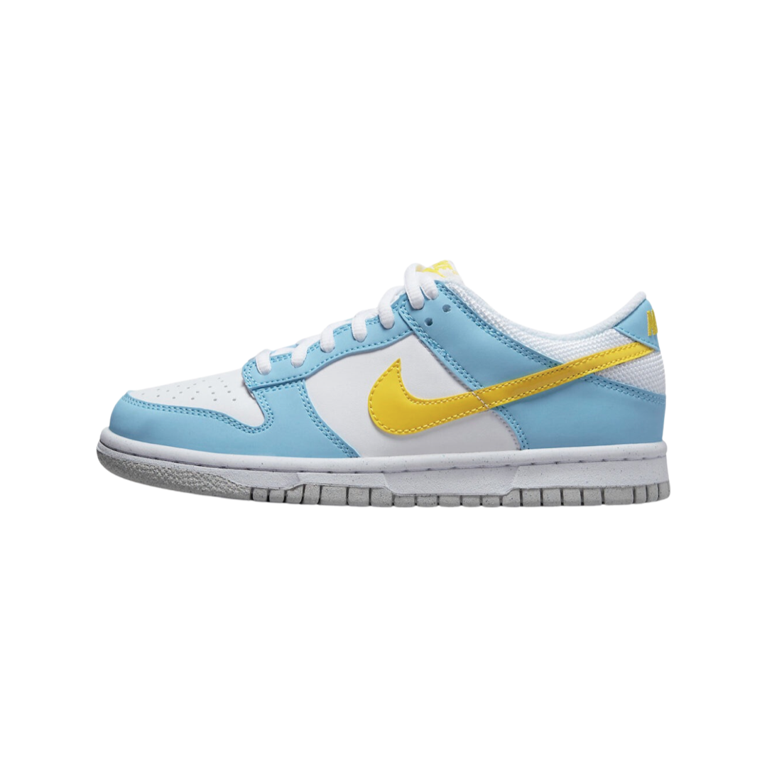 Nike Dunk Low GS Homer Simpsons Sneakers 2022 Edition - White, Blue & Yellow Colorway - Perfect for Casual Wear, Street Fashion & Sneaker Collectors