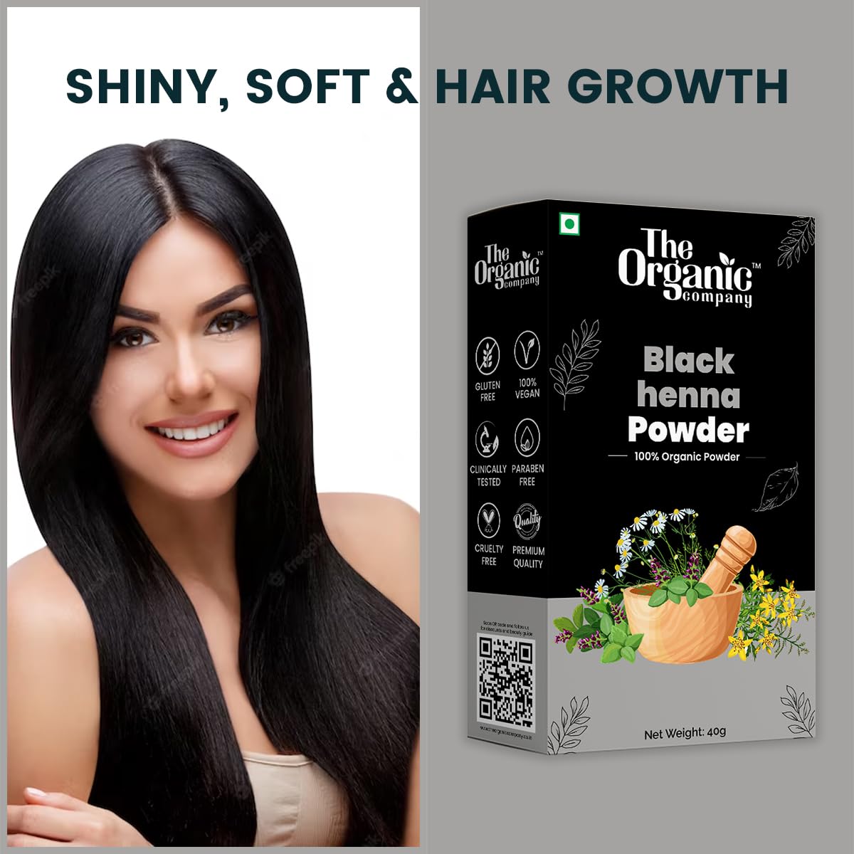 Black Hair Powder for Women & Men - Pure Black Henna Hair Dye for Natural Hair Color, Growth & Fall Control | Hair Care Conditioner & Strengthening Treatment | Perfect for Daily Styling, Special Occasions & Mehndi Designs
