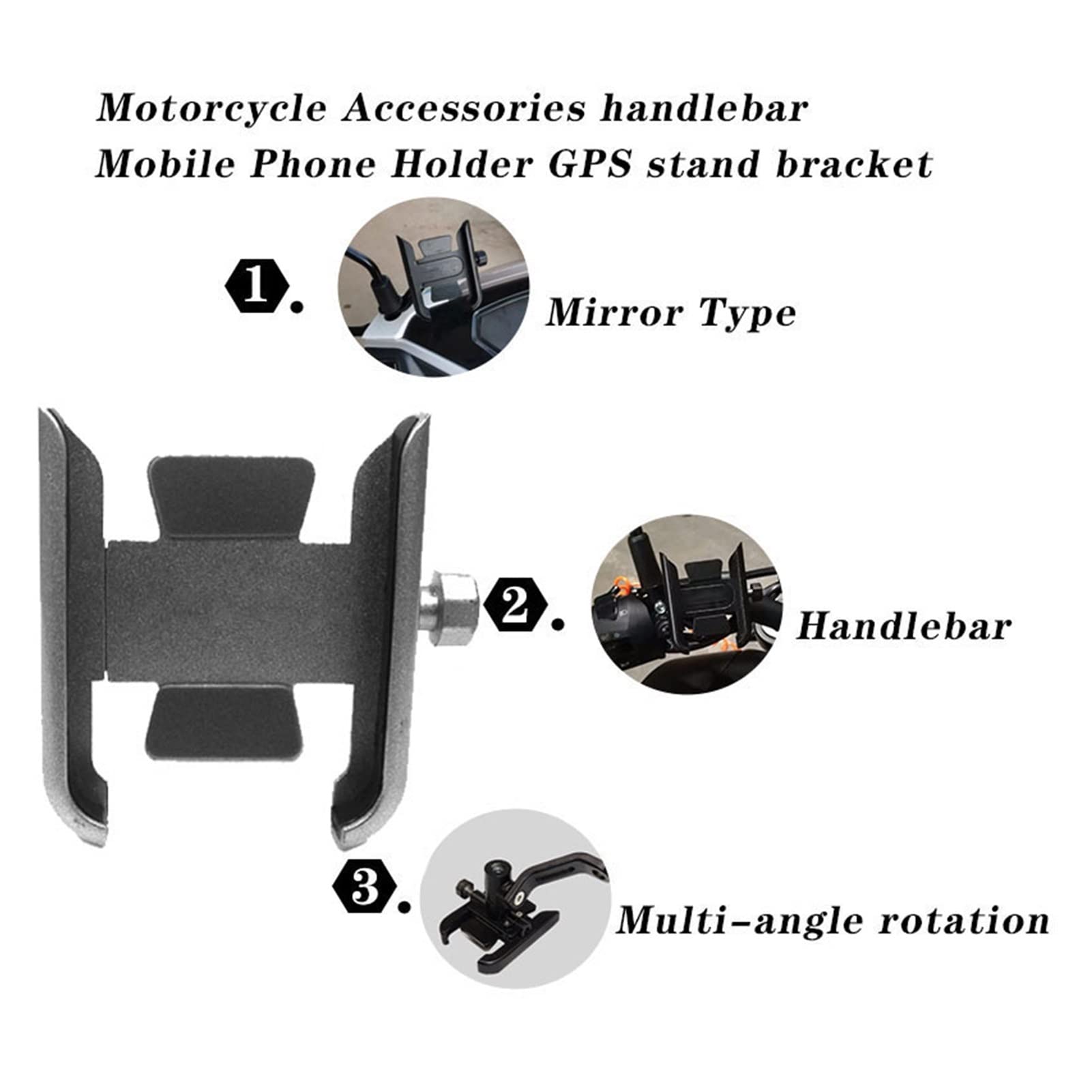 Honda Goldwing 1800 Motorcycle Phone Mount - Universal Handlebar Phone Holder Bracket for GPS & Smartphones - Black Mirror Mount Accessory - Perfect for Navigation & Riding Safety
