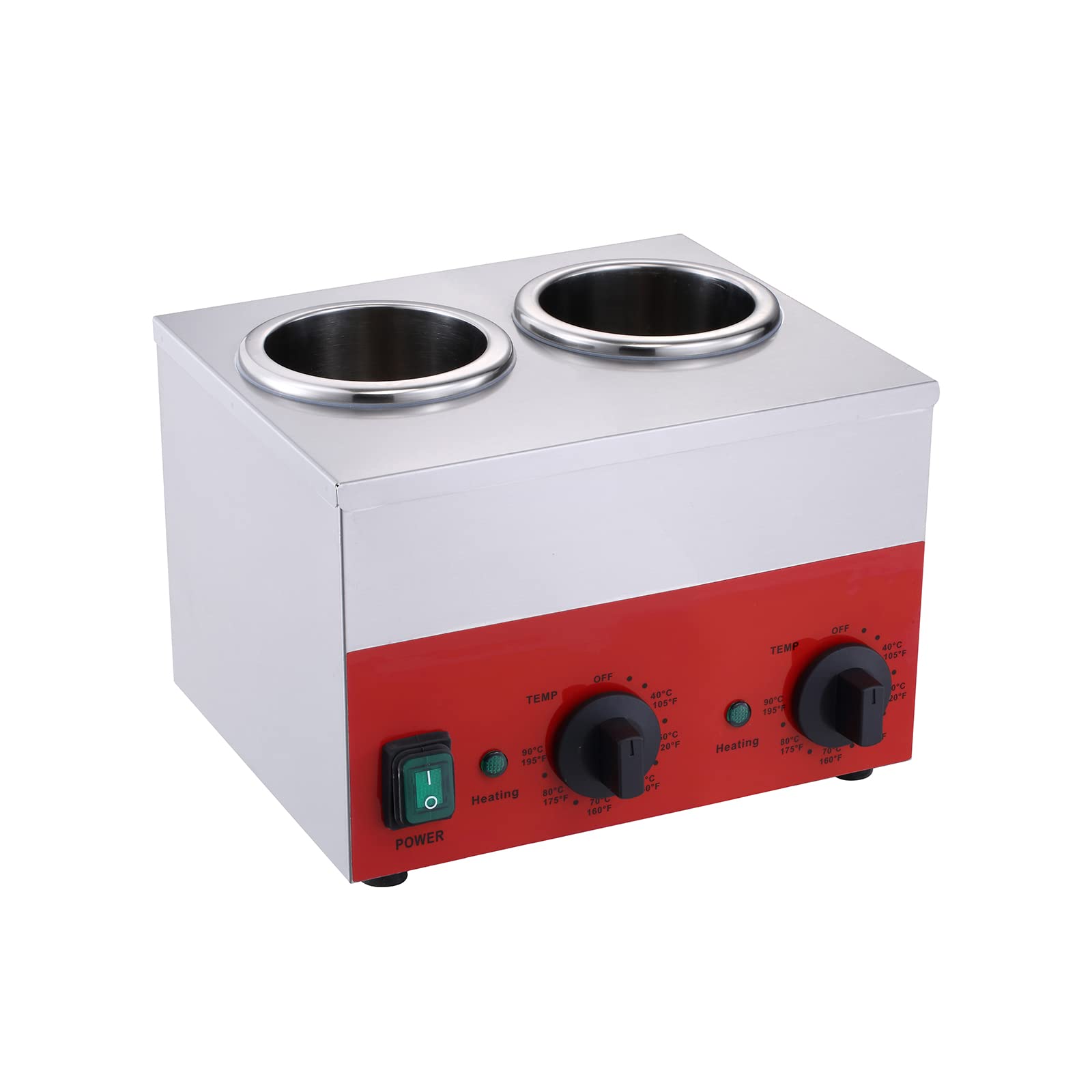 **Electric Hakka Sauce Bottle Warmer - Commercial Double Dispenser for Nacho Cheese, Jam, Chocolate & Butter - 105-195℉ Temperature Control, 110V (2 Grids) - Perfect for Restaurants, Cafes & Catering Events**