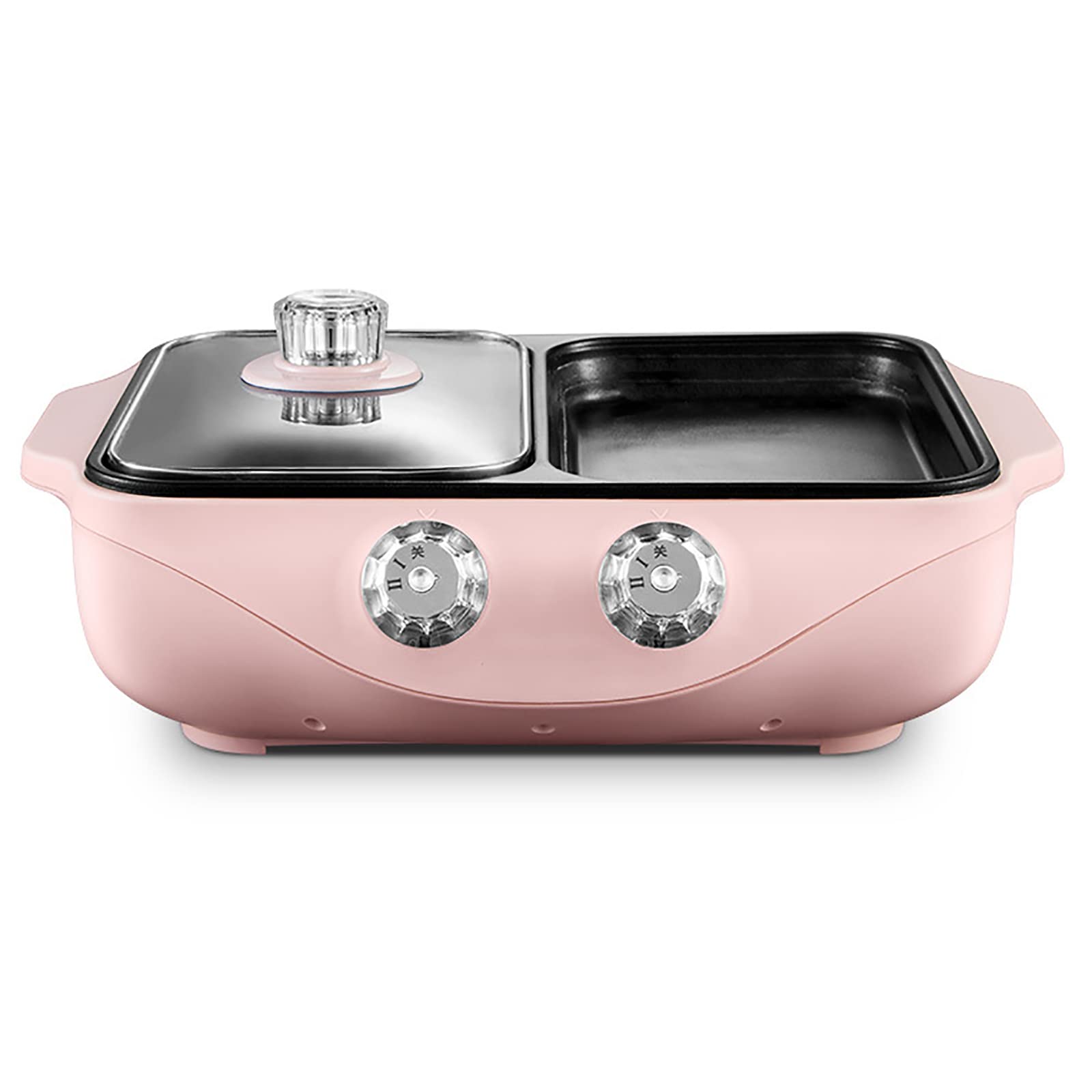 Portable Electric Grill & Hot Pot - Large Capacity Smokeless Indoor BBQ Grill with Dual Temperature Control - Perfect for Camping, Parties & Family Gatherings