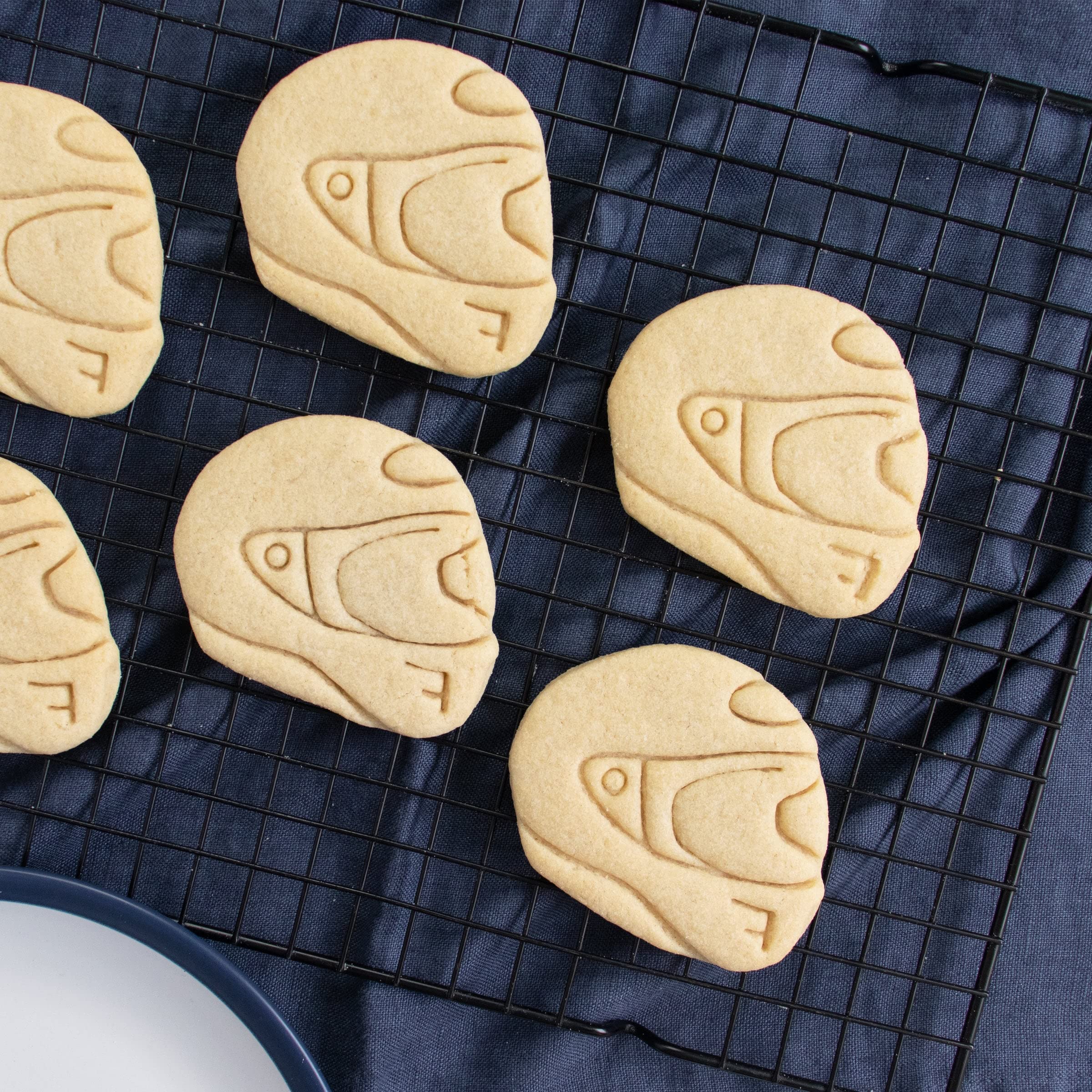 Motorcycle Helmet Cookie Cutter - 1 Piece Stainless Steel Baking Tool for Biker Themed Cookies | Perfect for Motorcycle Enthusiast Parties, Biker Gifts & Themed Desserts
