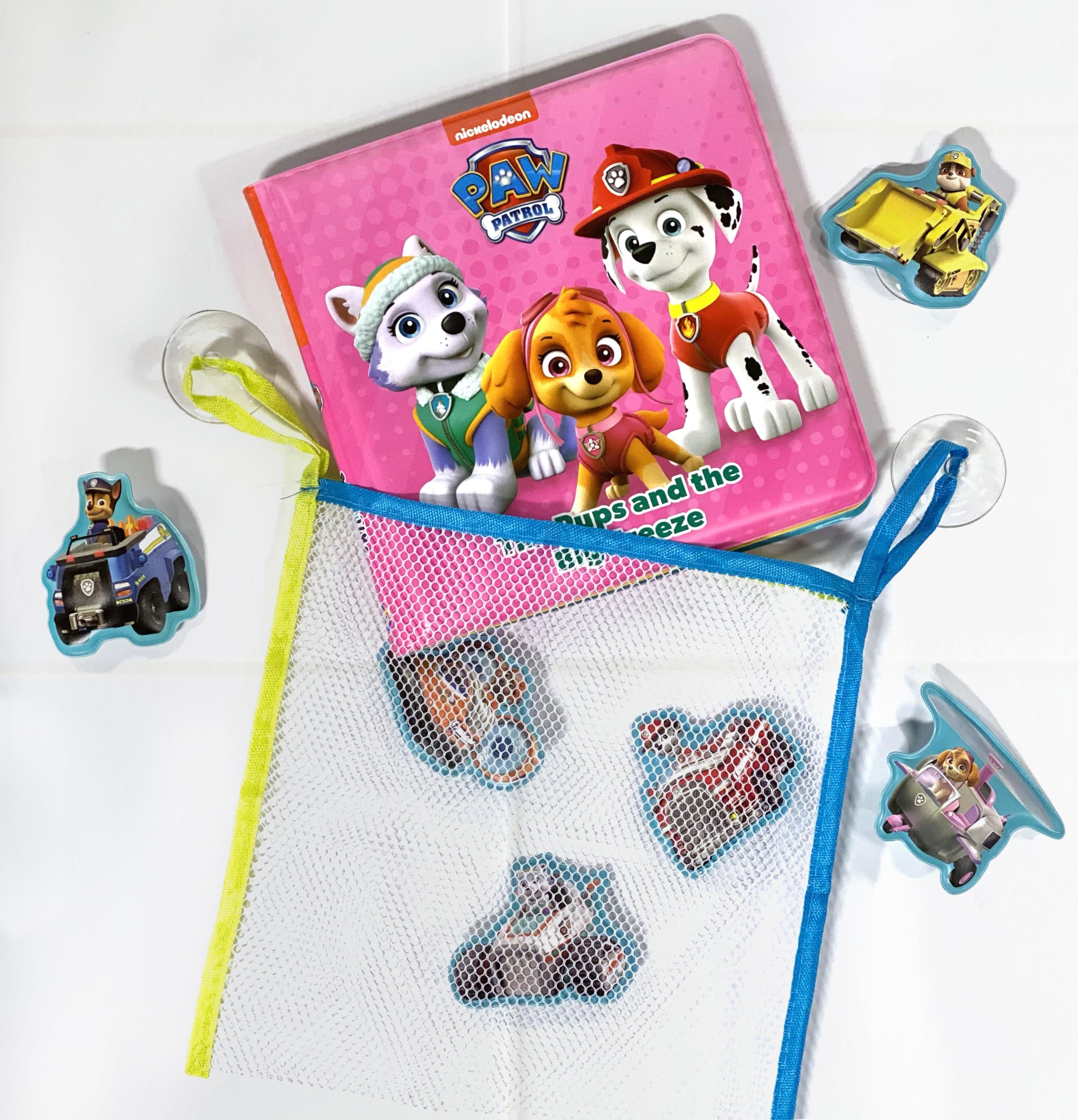 Paw Patrol Bath Book for Kids - 6 Padded Suction Cups, Fun Bath Time Activity