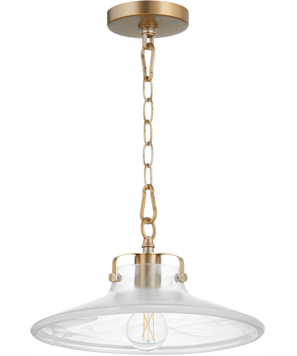 Dual Mount Light Fixture in Aged Brass - 1 Light Indoor/Outdoor Ceiling or Wall Sconce for Living Room, Bedroom, or Porch