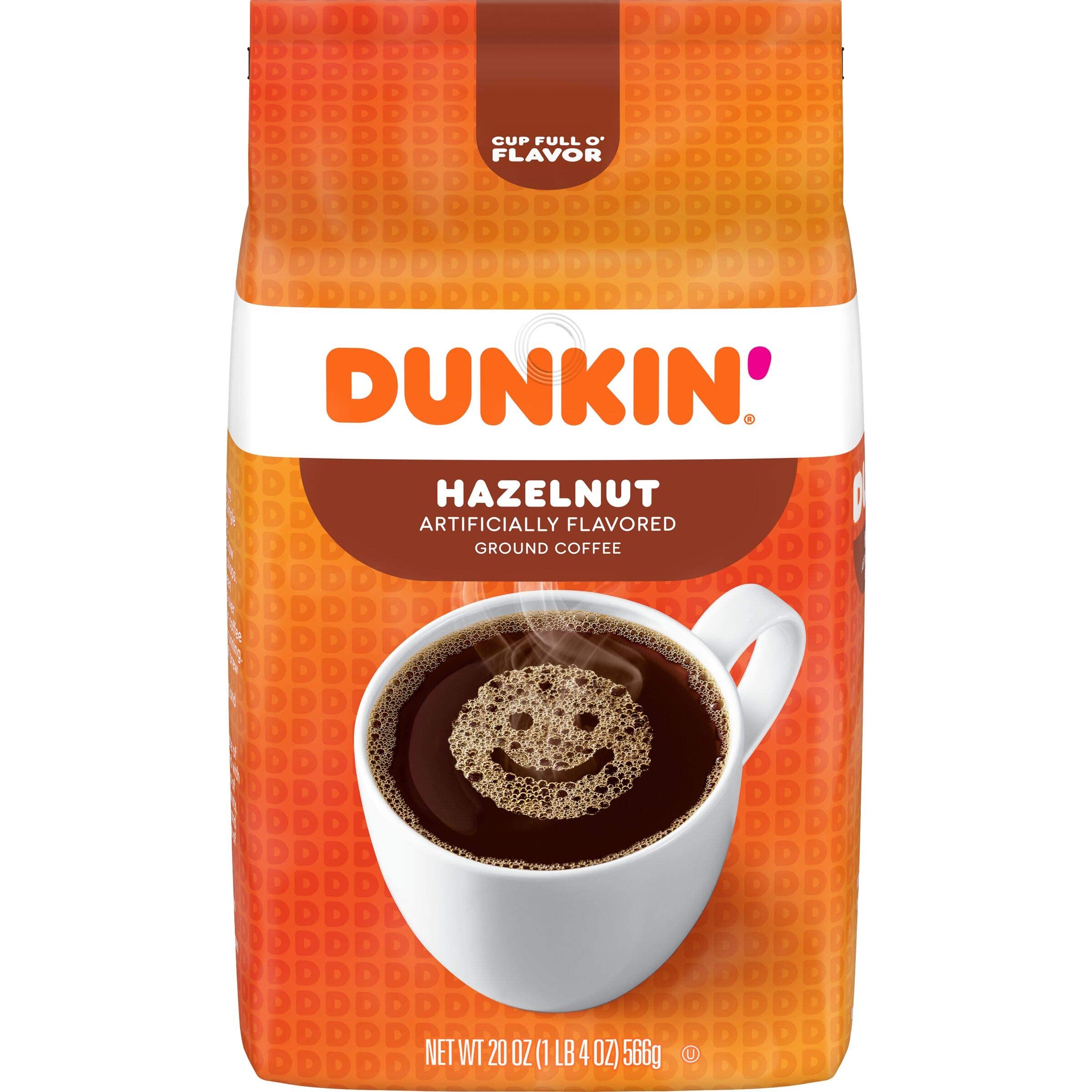 Dunkin' Hazelnut Flavored Ground Coffee, 20oz (Pack of 6) | Premium Roast for Home Brewing, Office & Gifts | Rich Aroma & Smooth Taste