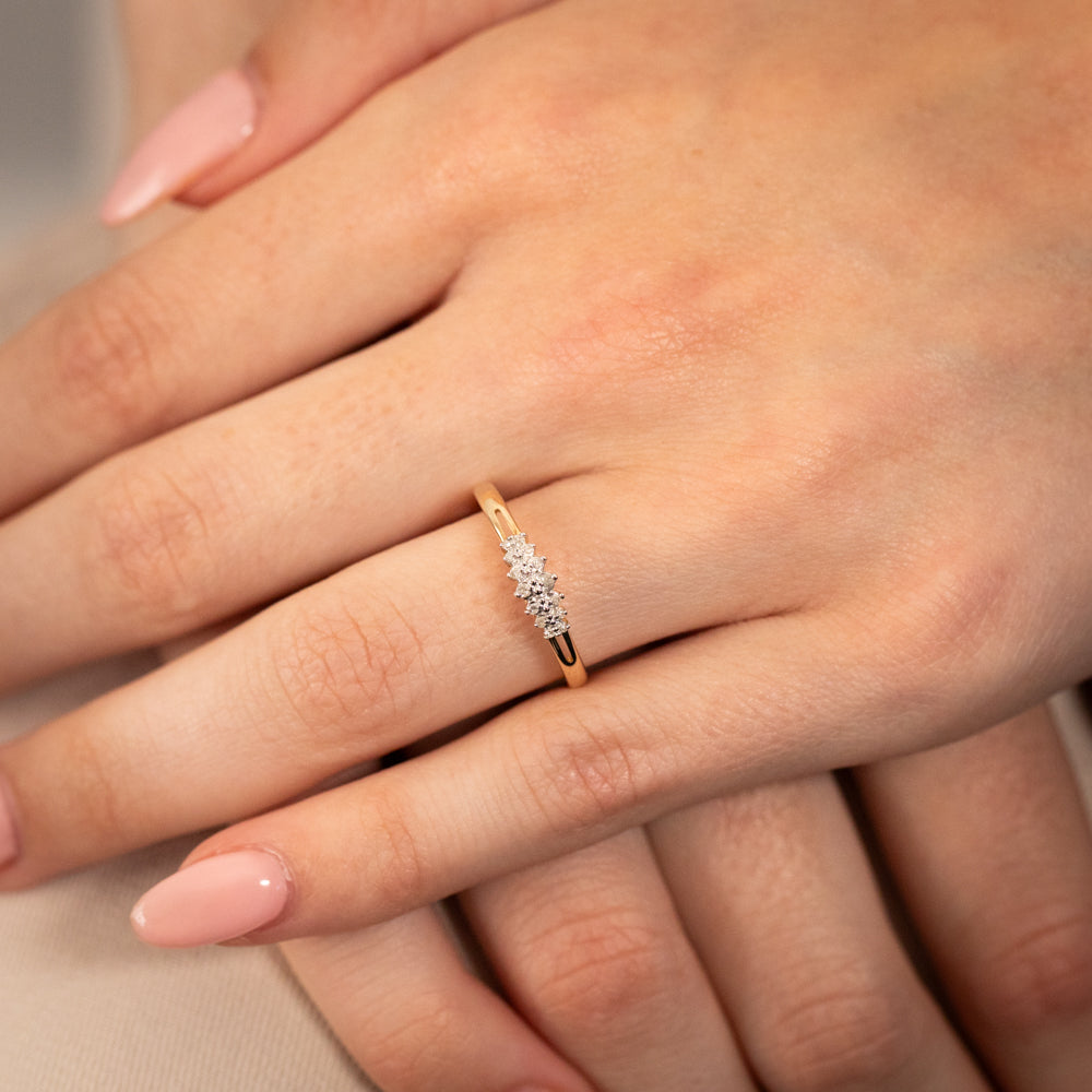 1/10 Carat Diamond Ring in 10K Yellow Gold - Elegant Solitaire Engagement Ring for Women, Perfect for Proposals, Anniversaries & Special Occasions
