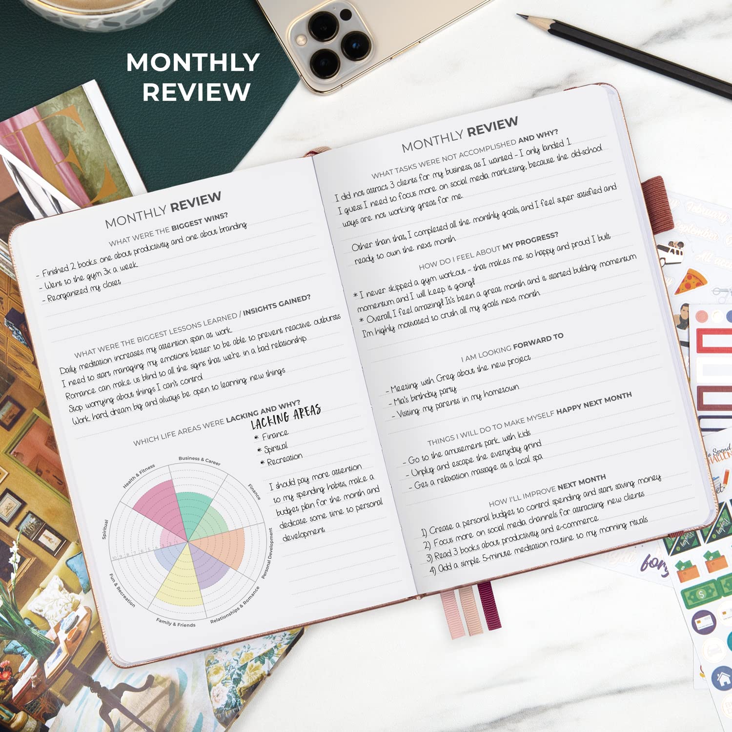 Clever Fox Dated Planner Premium 2025 - Weekly & Monthly Agenda Organizer for Productivity - Goal Setting Notebook with Habit Tracker, To-Do Lists & Stickers (Rose Gold) - Perfect for Students, Professionals & Entrepreneurs