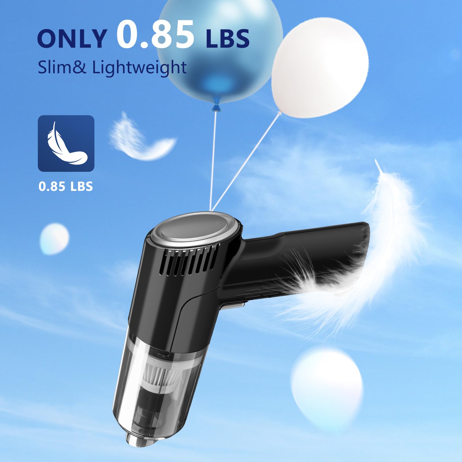 Portable 9000Pa Cordless Vacuum - Powerful Handheld Wet/Dry Vac for Car, Home & Office Cleaning