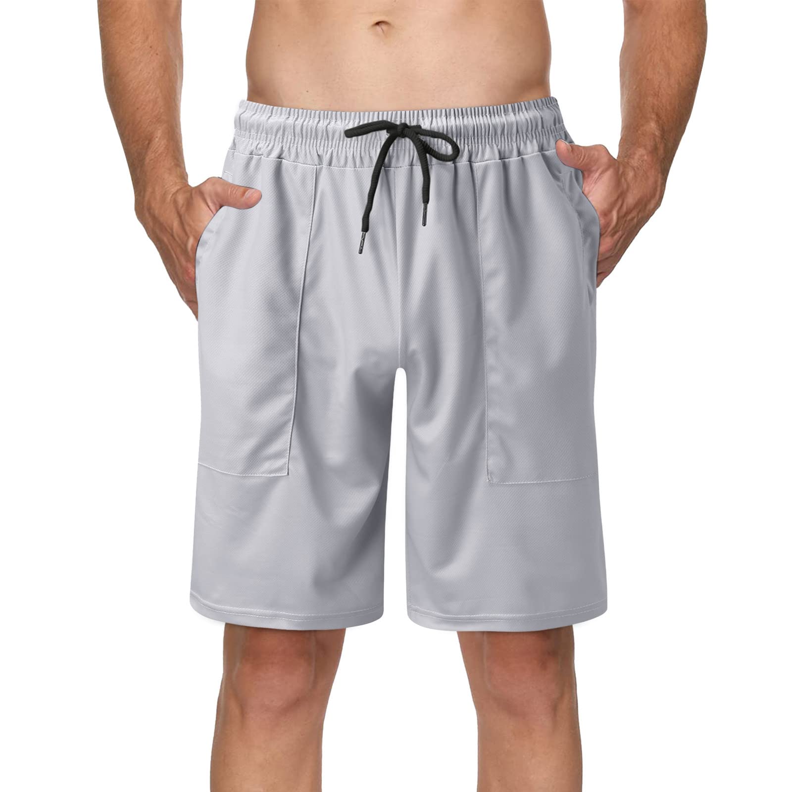 Men's Straight Fit Cotton Athletic Shorts with Pockets - Supreme Flex Technology for Running, Gym & Basketball - Quick-Dry Activewear for Casual Fitness & Sports