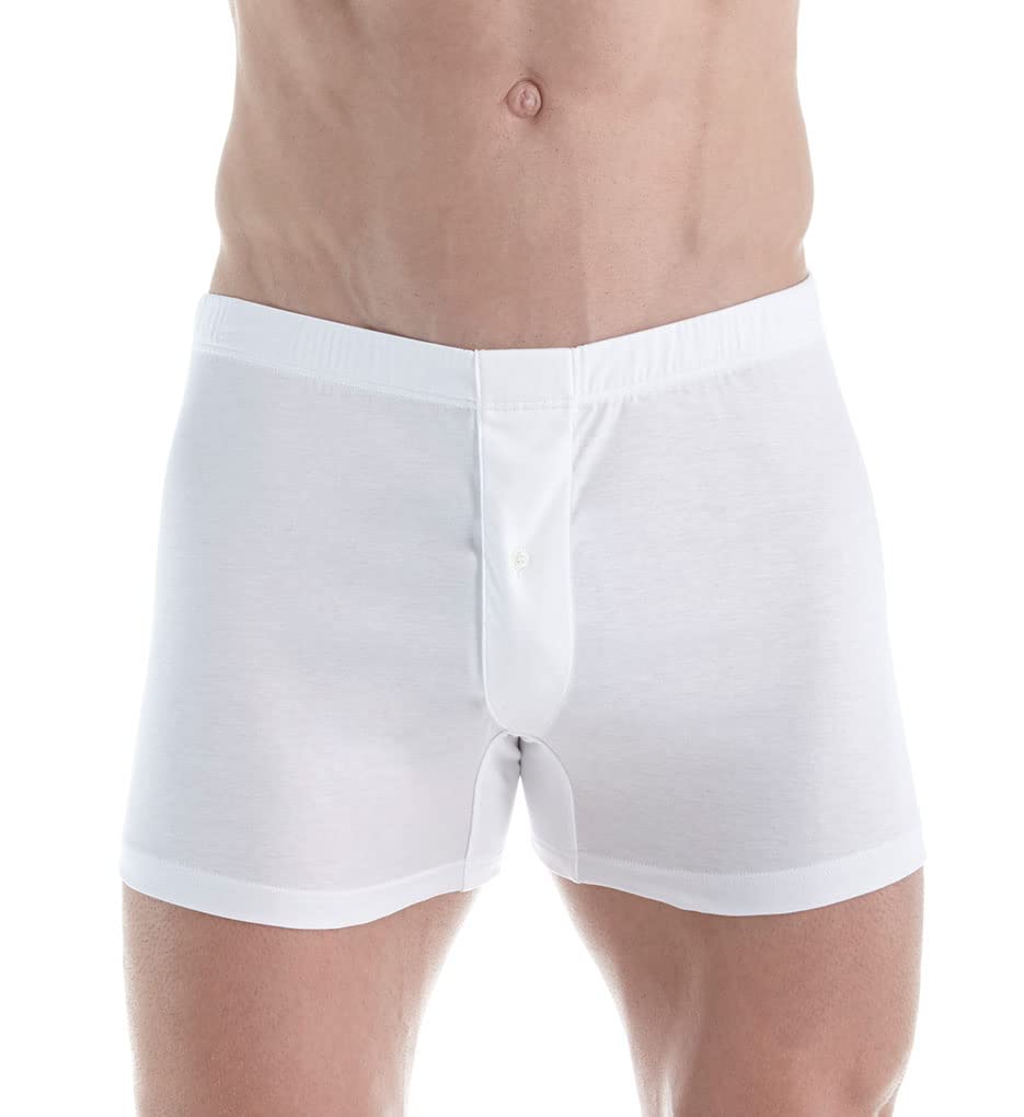 Zimmerli Men's Premium Sea Island Cotton Boxer Briefs - Soft & Breathable Underwear for Everyday Comfort - Size XL in White - Ideal for Work, Travel & Relaxation