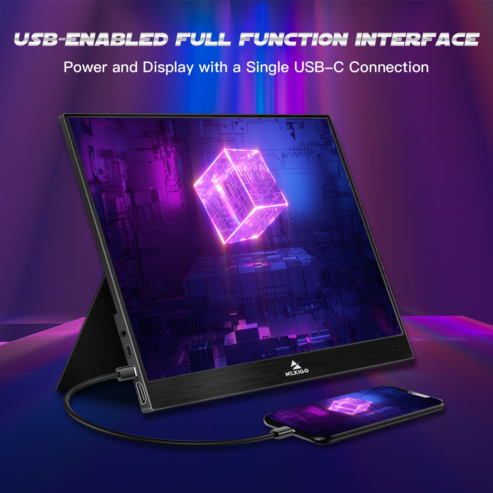 NexiGo NG17FGQ 17.3 Inch 300Hz Portable Gaming Monitor - Ultra-Slim Full HD USB-C Display for Laptop, PC, PS5, Xbox | Perfect for Work, Travel & Mobile Gaming