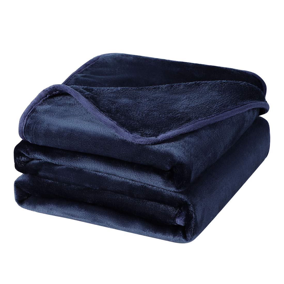 PiccoCasa Queen Size Fleece Blanket - Ultra Soft 330GSM Microfiber Plush, Navy Blue All-Season Throw (90