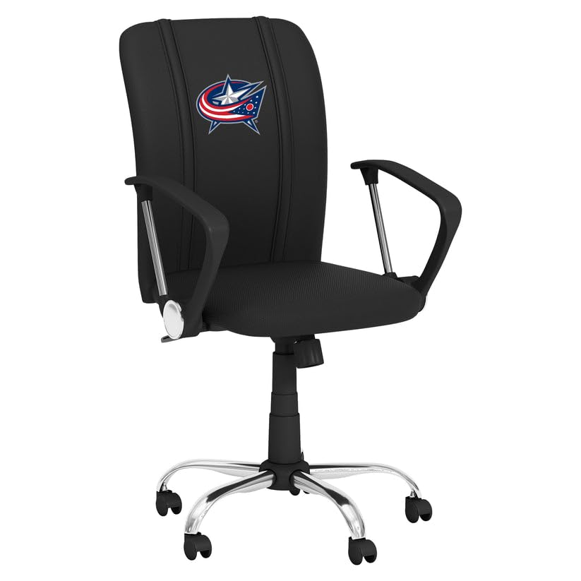 Columbus Blue Jackets Logo Curve Task Chair - Ergonomic Office Chair for Home & Work - Perfect for Gaming, Studying, and Long Work Sessions