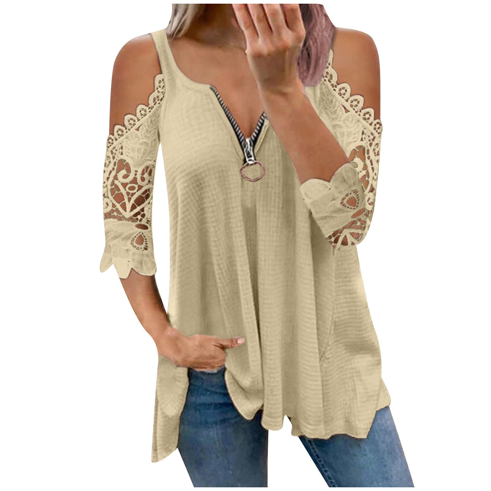 Sexy V Neck Leopard Print Hollow Out Cold Shoulder Women's T-Shirt - Casual Summer Blouse for Party, Date Night & Beach Outfits