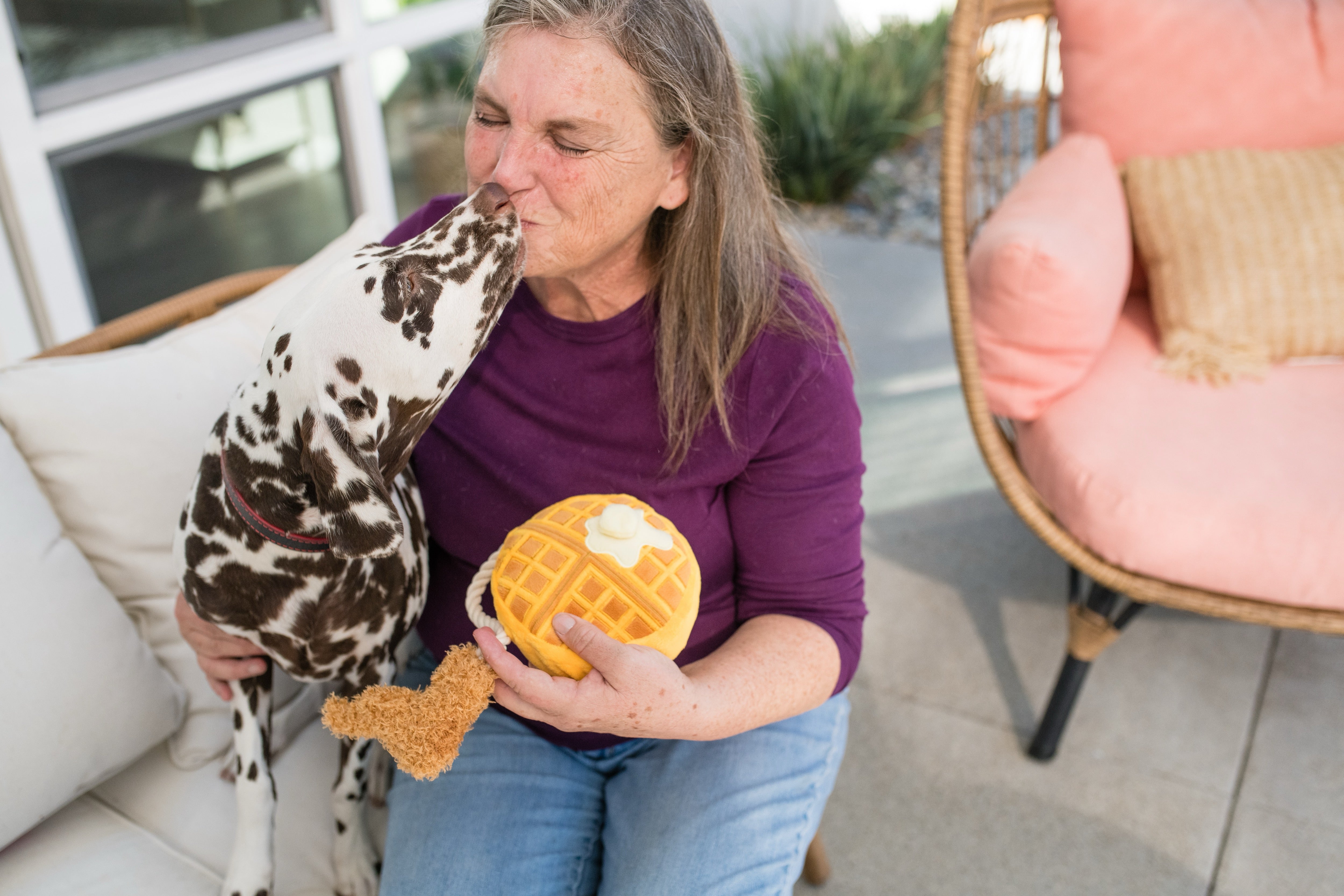 El Pollo y Waffle Plush Dog Toy - Barking Brunch™ Chew Toy for Dogs by Pet P.L.A.Y. | Soft & Durable Puppy Plaything for Fetch, Cuddling & Teething Relief